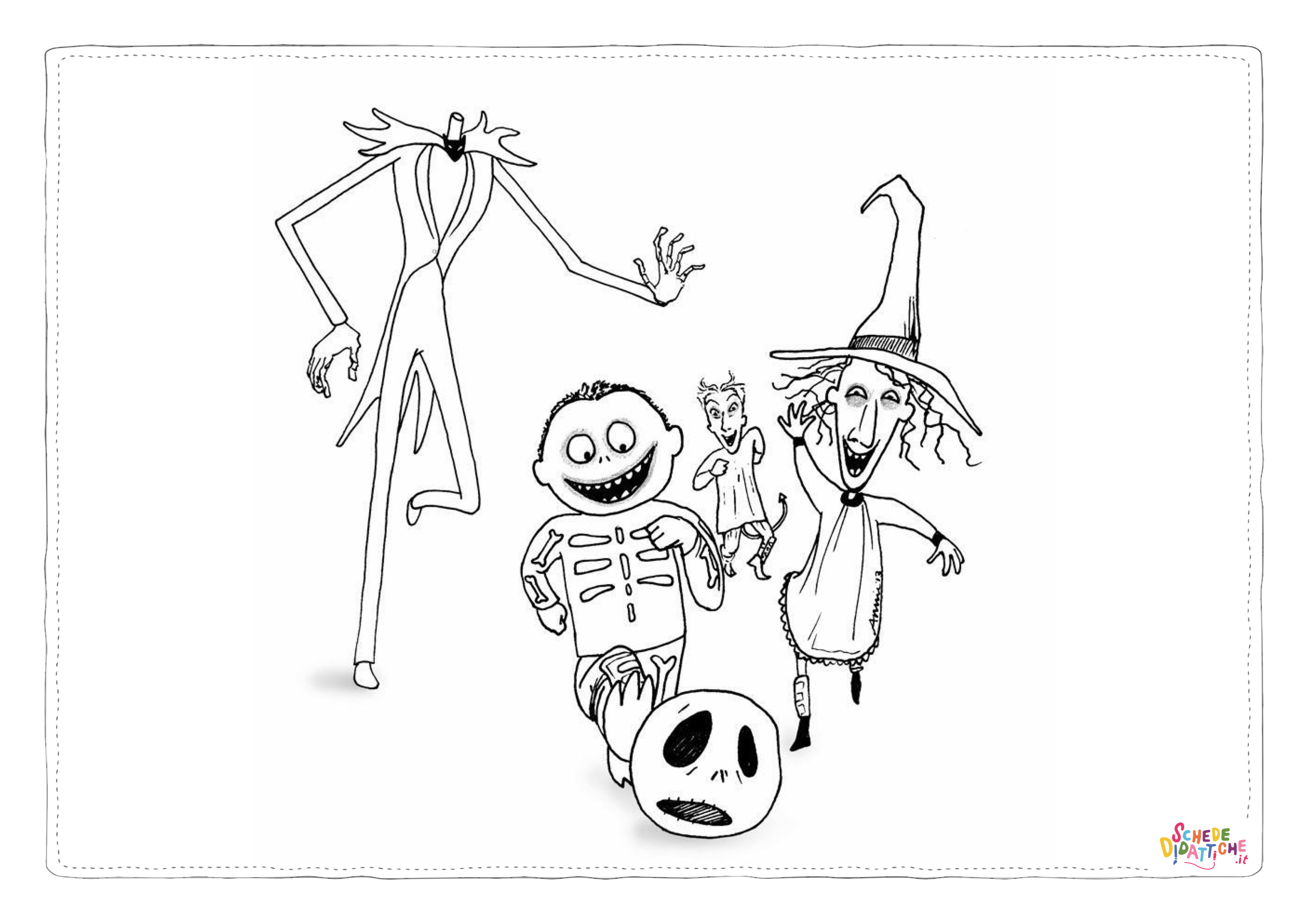 Disegno "Disegno di bambino ad Halloween da stampare e colorare 35" Disegno di bambino ad Halloween da stampare e colorare 35