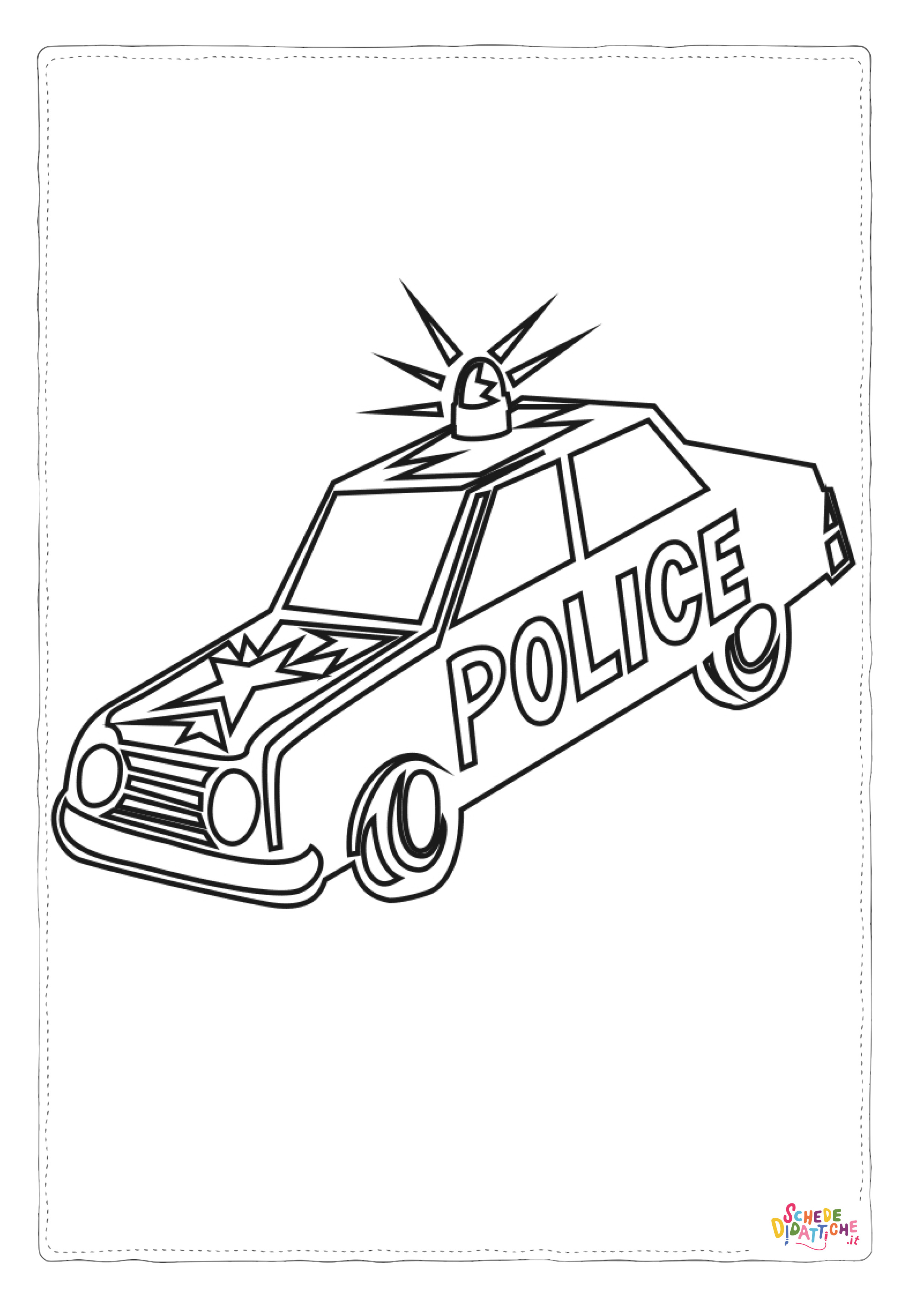 Disegno "Disegno di auto della polizia da stampare e colorare 4" Disegno di auto della polizia da stampare e colorare 4