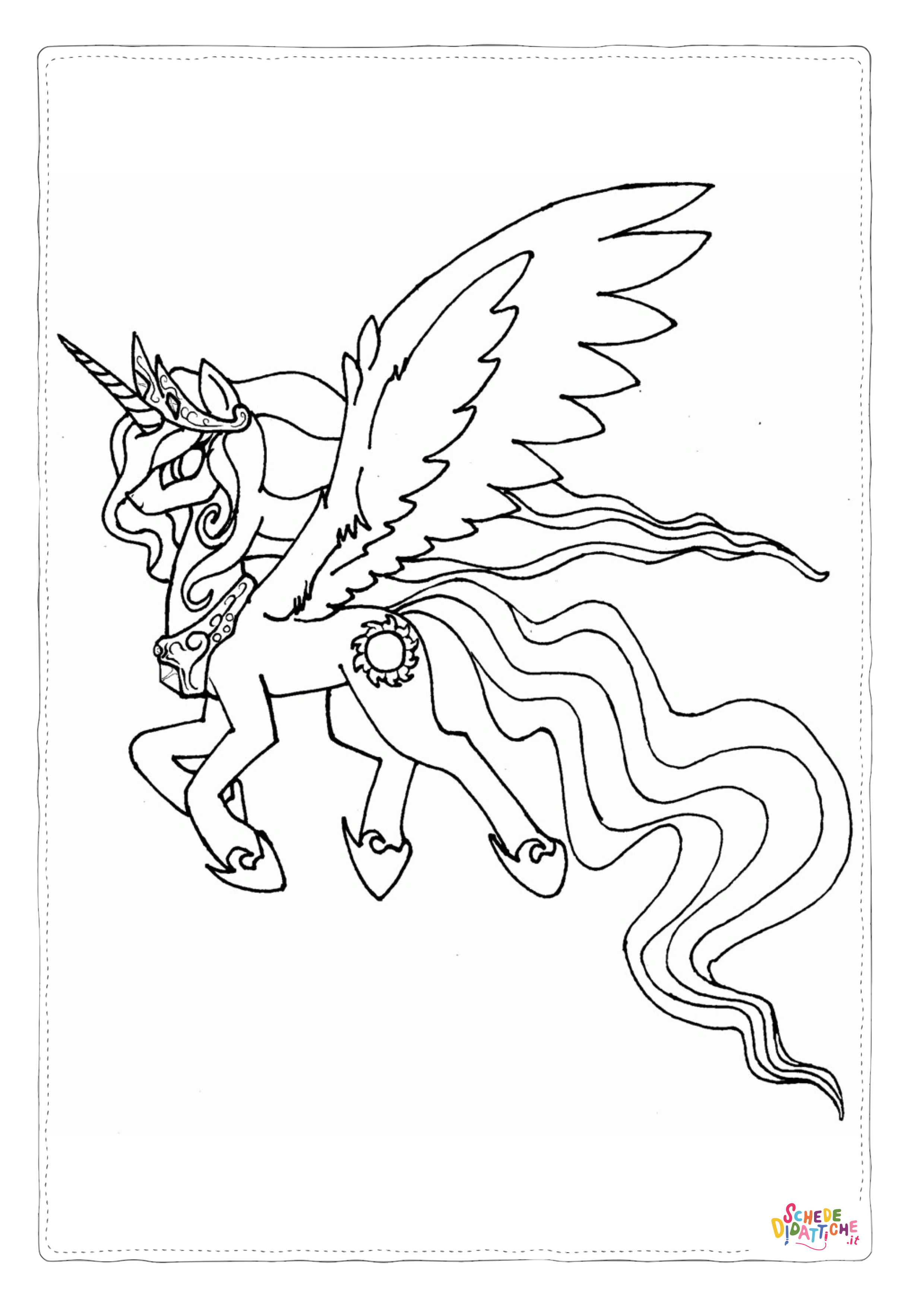 Disegno "Disegno di unicorno da stampare e colorare 163" Disegno di unicorno da stampare e colorare 163