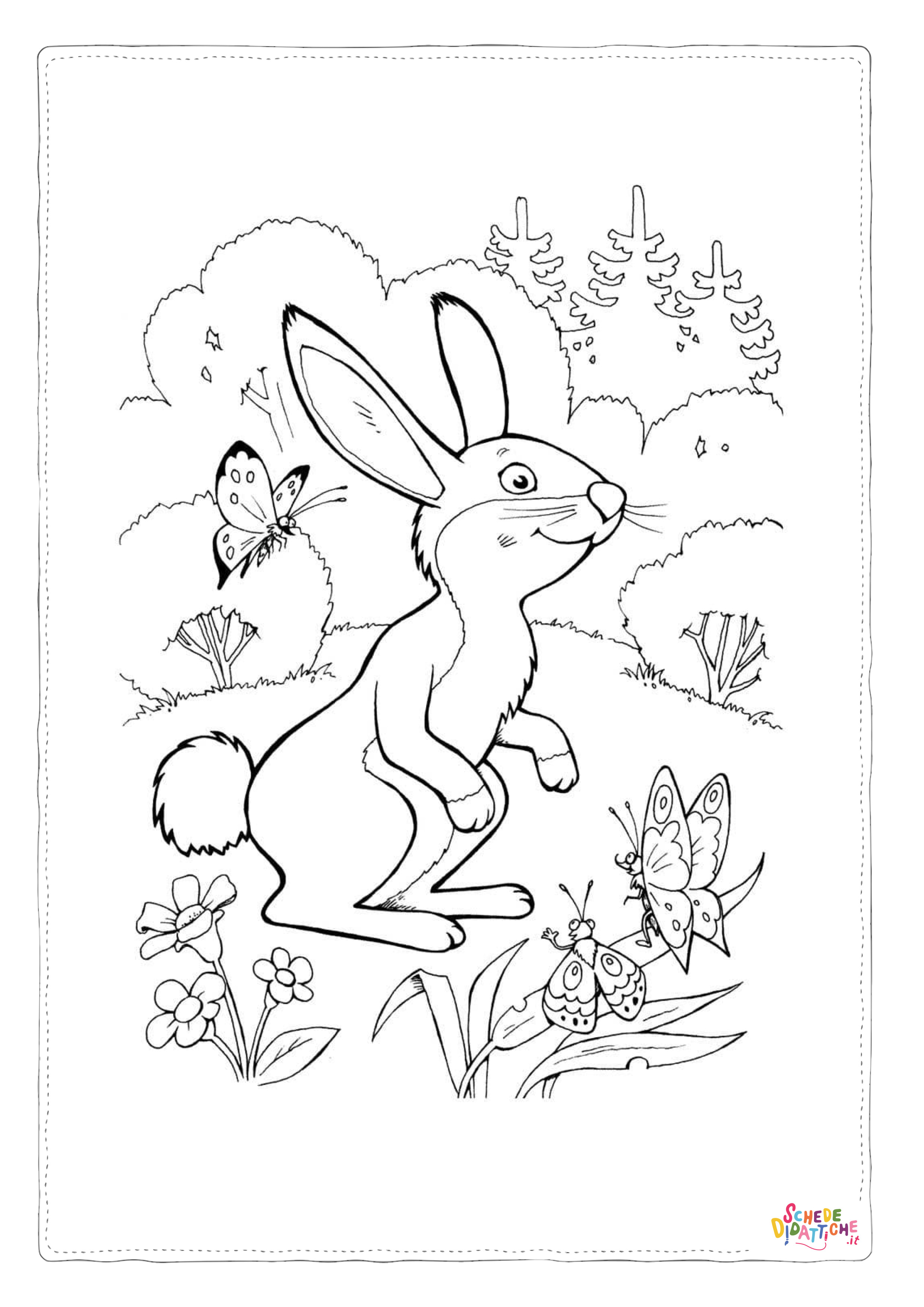 Disegno "Disegno di coniglio da stampare e colorare 154" Disegno di coniglio da stampare e colorare 154