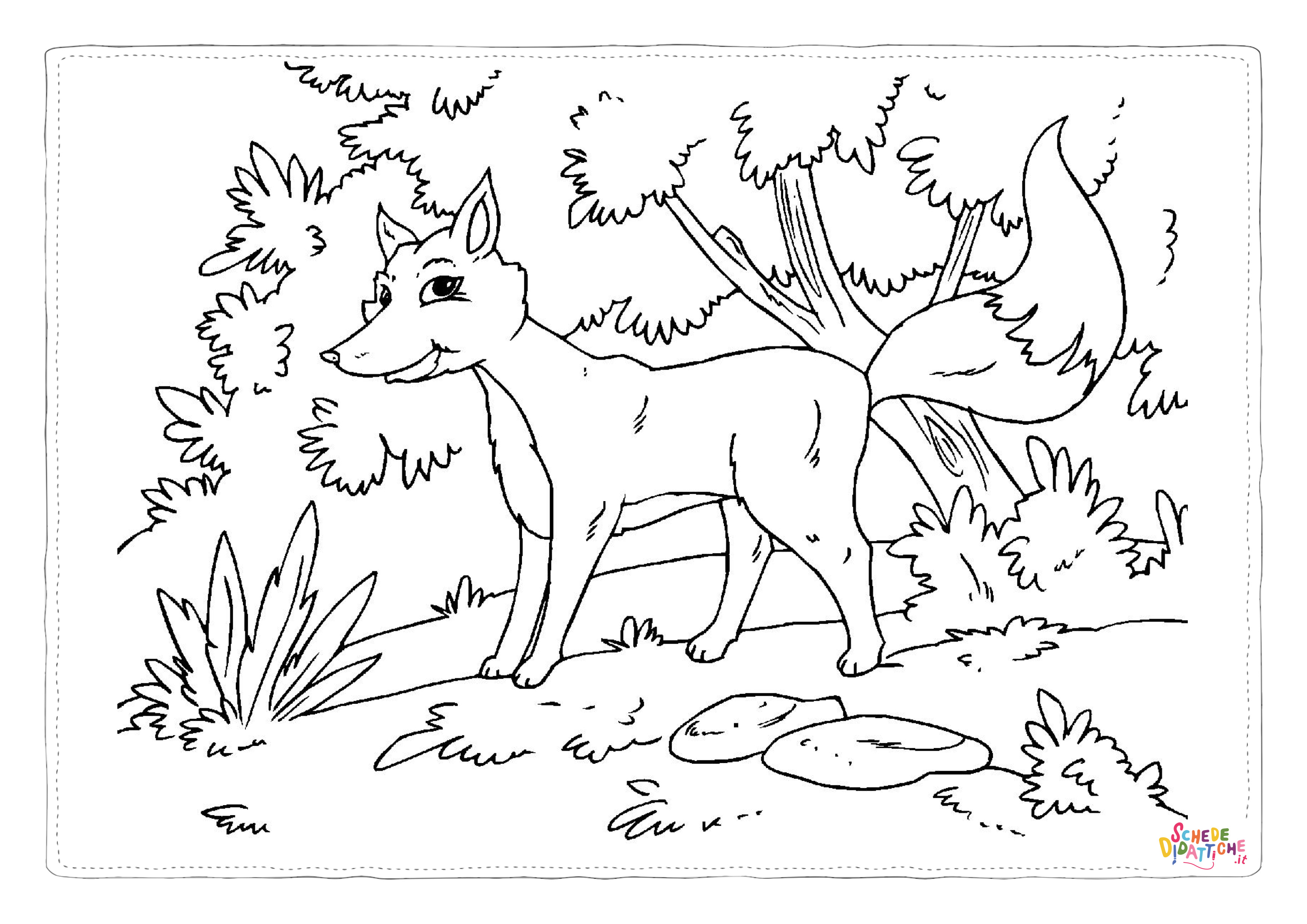 Disegno "Disegno di volpe da stampare e colorare 68" Disegno di volpe da stampare e colorare 68