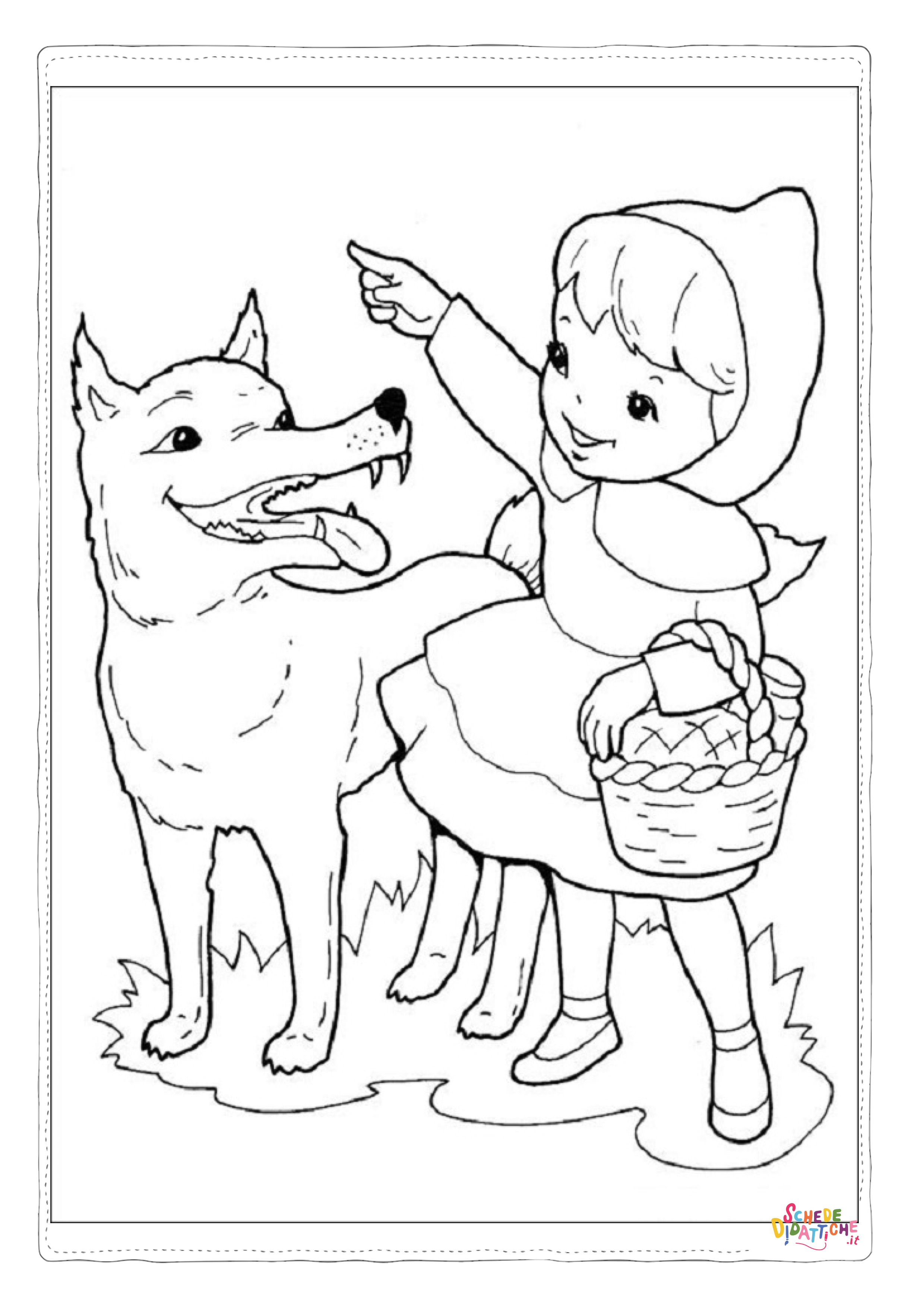 Disegno "Disegno di Cappuccetto Rosso da stampare e colorare 9" Disegno di Cappuccetto Rosso da stampare e colorare 9