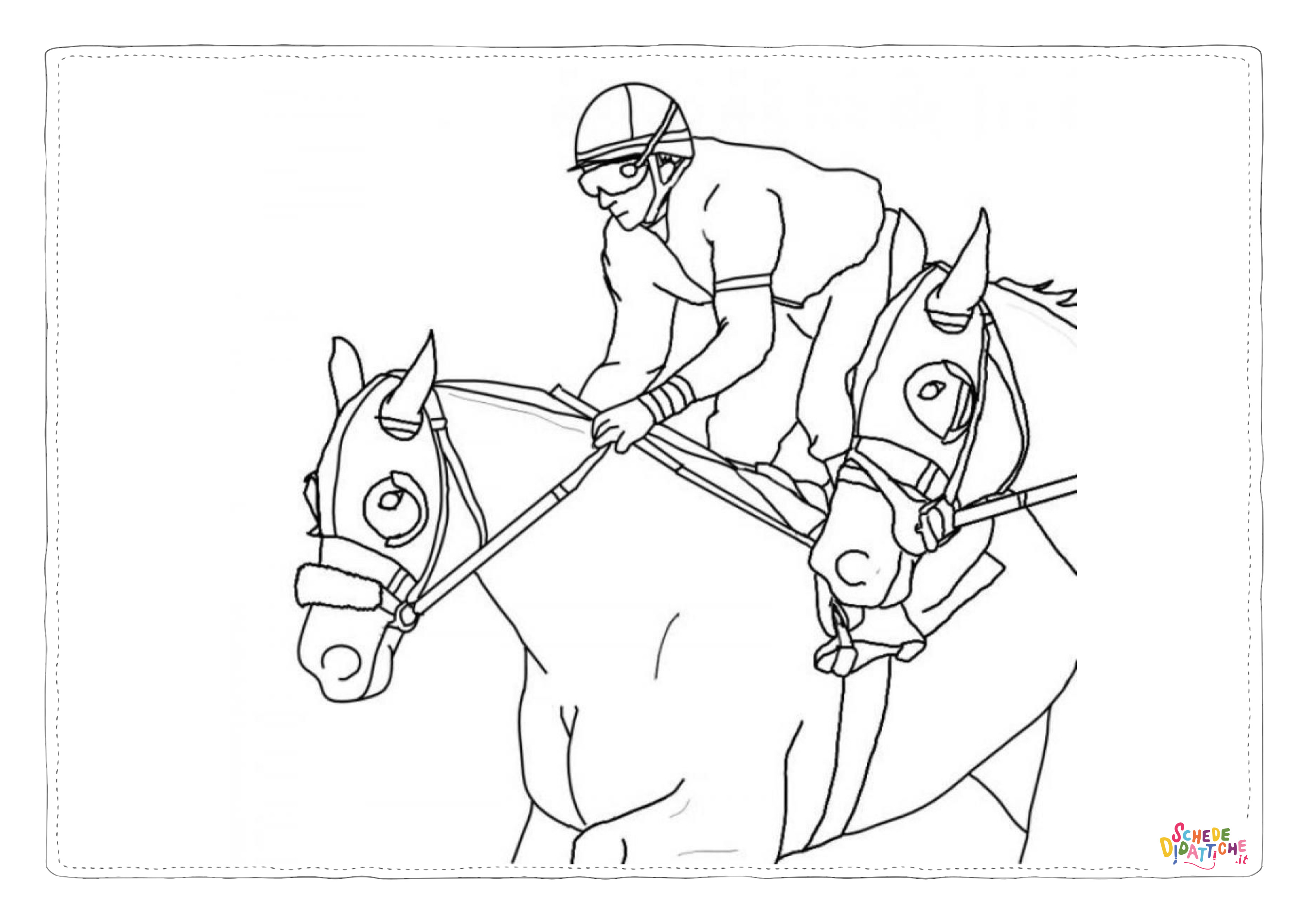 Disegno "Disegno di equitazione da stampare e colorare 32" Disegno di equitazione da stampare e colorare 32
