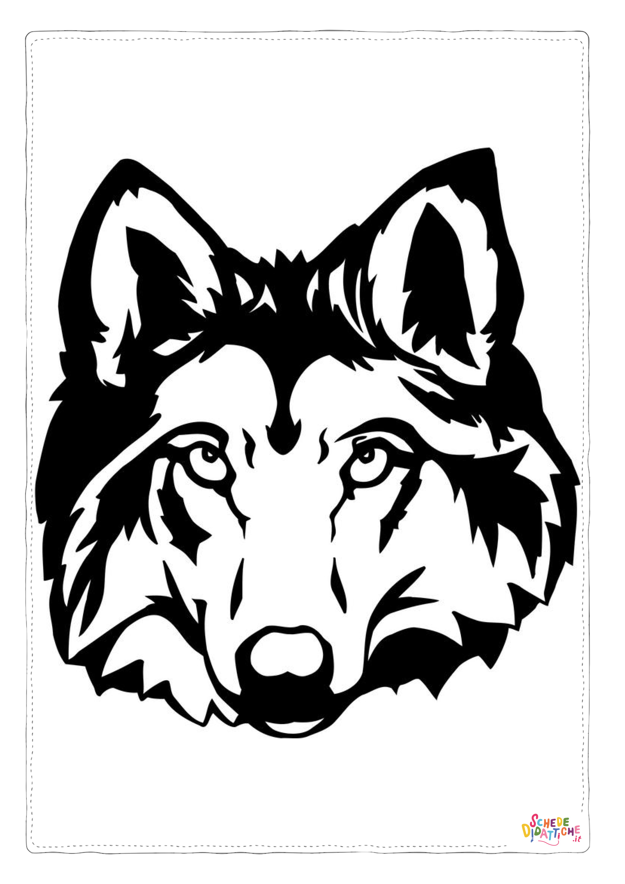 Disegno "Disegno di lupo da stampare e colorare 1" Disegno di lupo da stampare e colorare 1