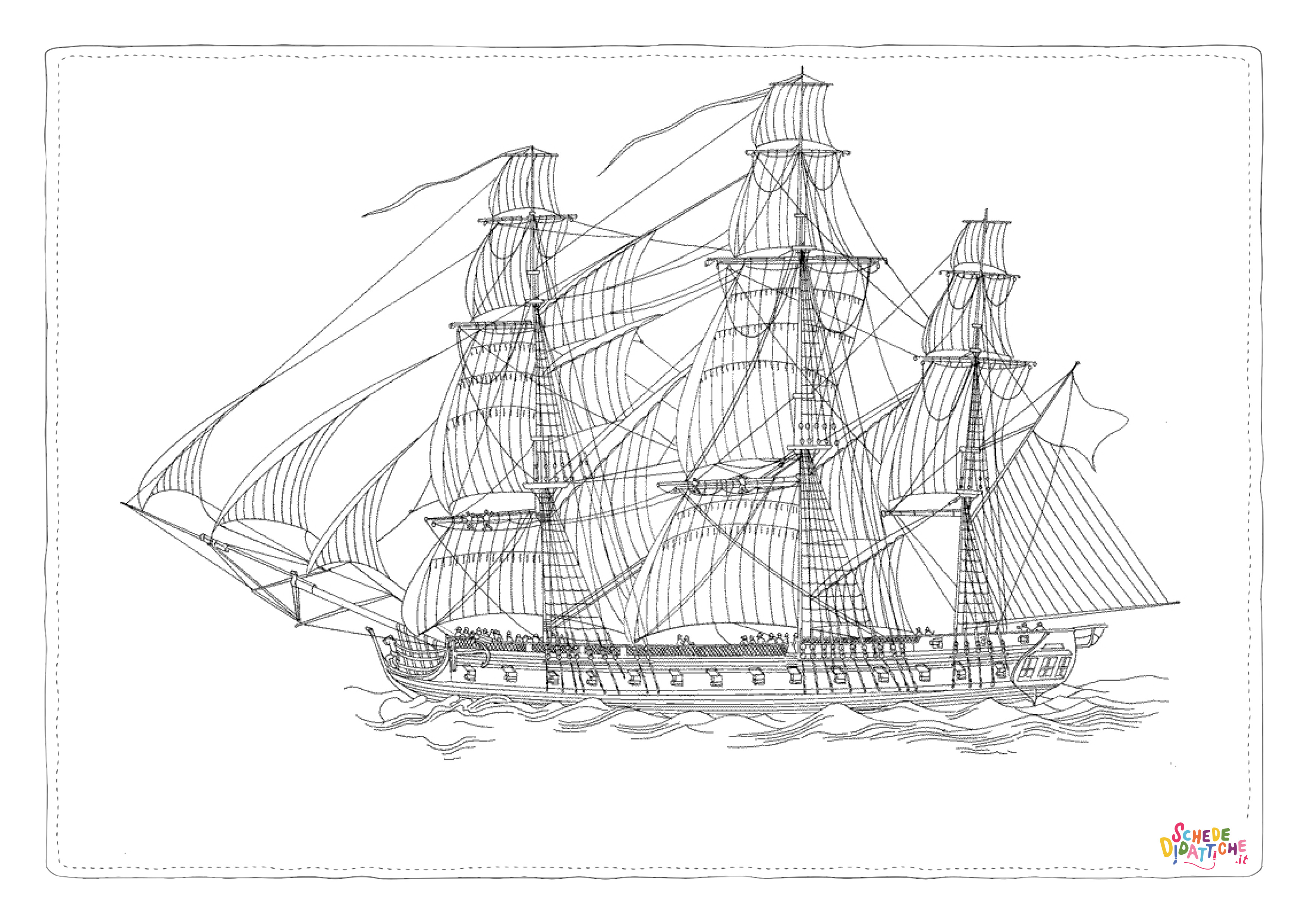 Disegno "Disegno di veliero da stampare e colorare 47" Disegno di veliero da stampare e colorare 47