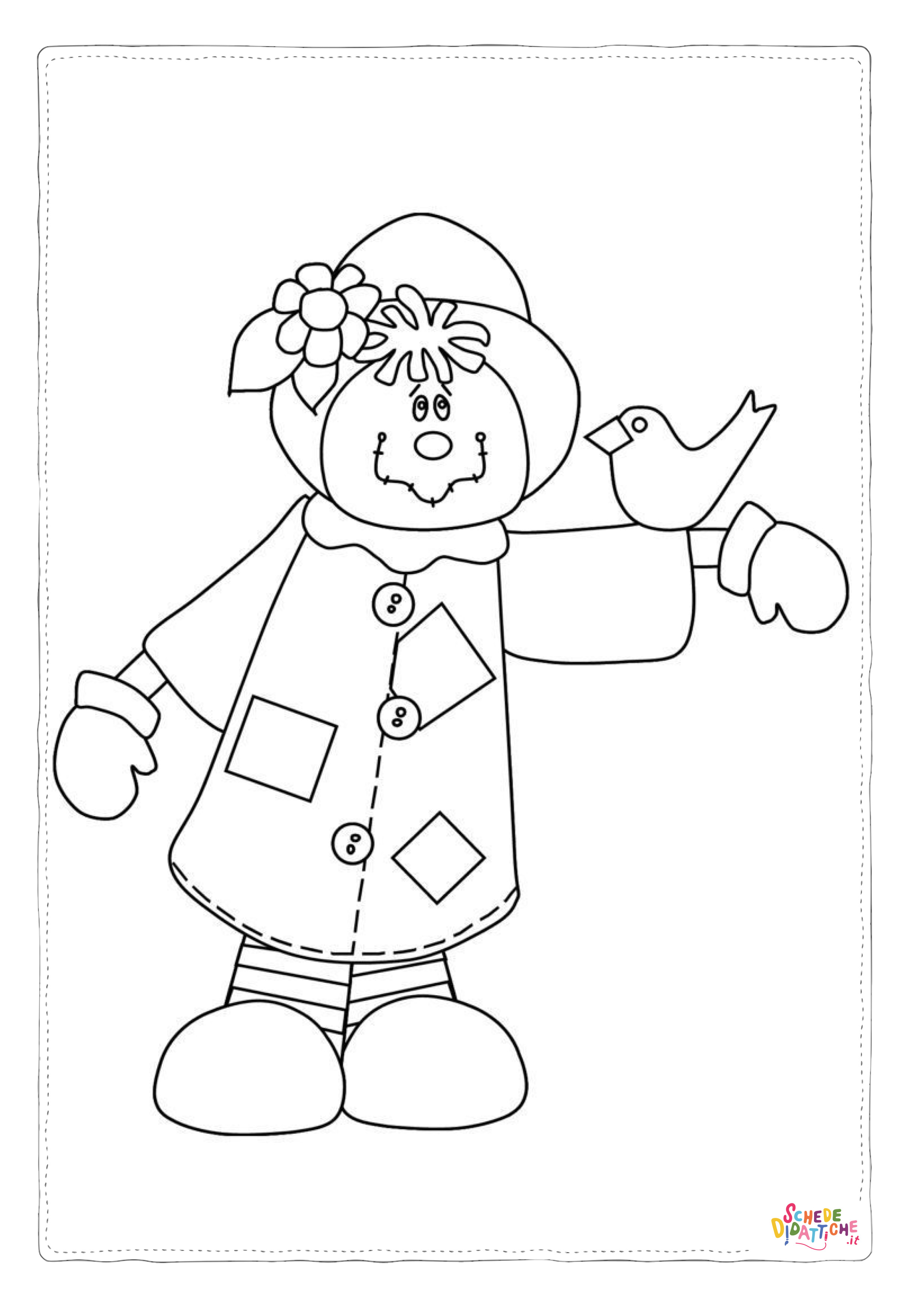 Disegno "Disegno di spaventapasseri da stampare e colorare 32" Disegno di spaventapasseri da stampare e colorare 32