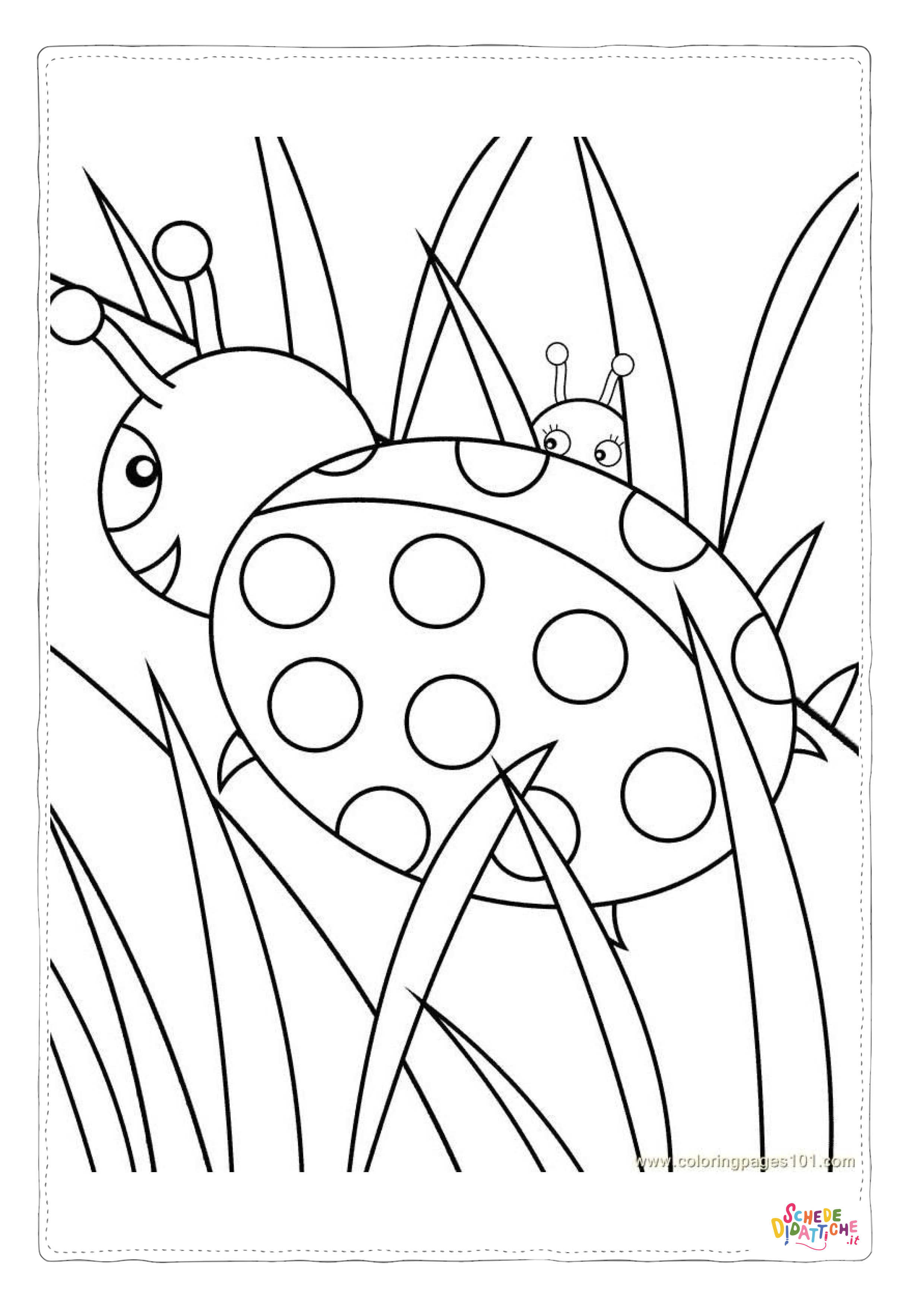 Disegno "Disegno di coccinella da stampare e colorare 39" Disegno di coccinella da stampare e colorare 39