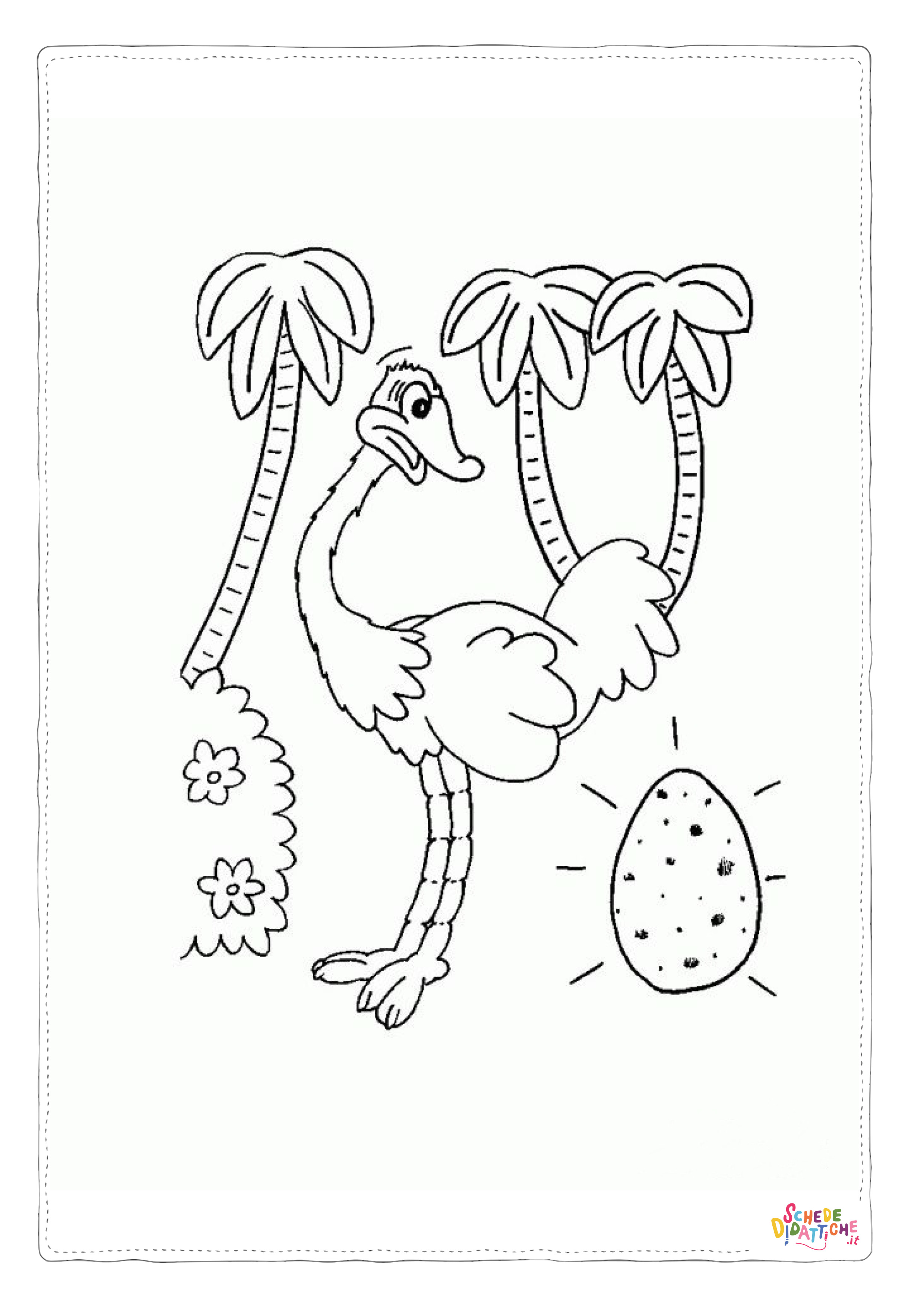 Disegno "Disegno di struzzo da stampare e colorare 14" Disegno di struzzo da stampare e colorare 14