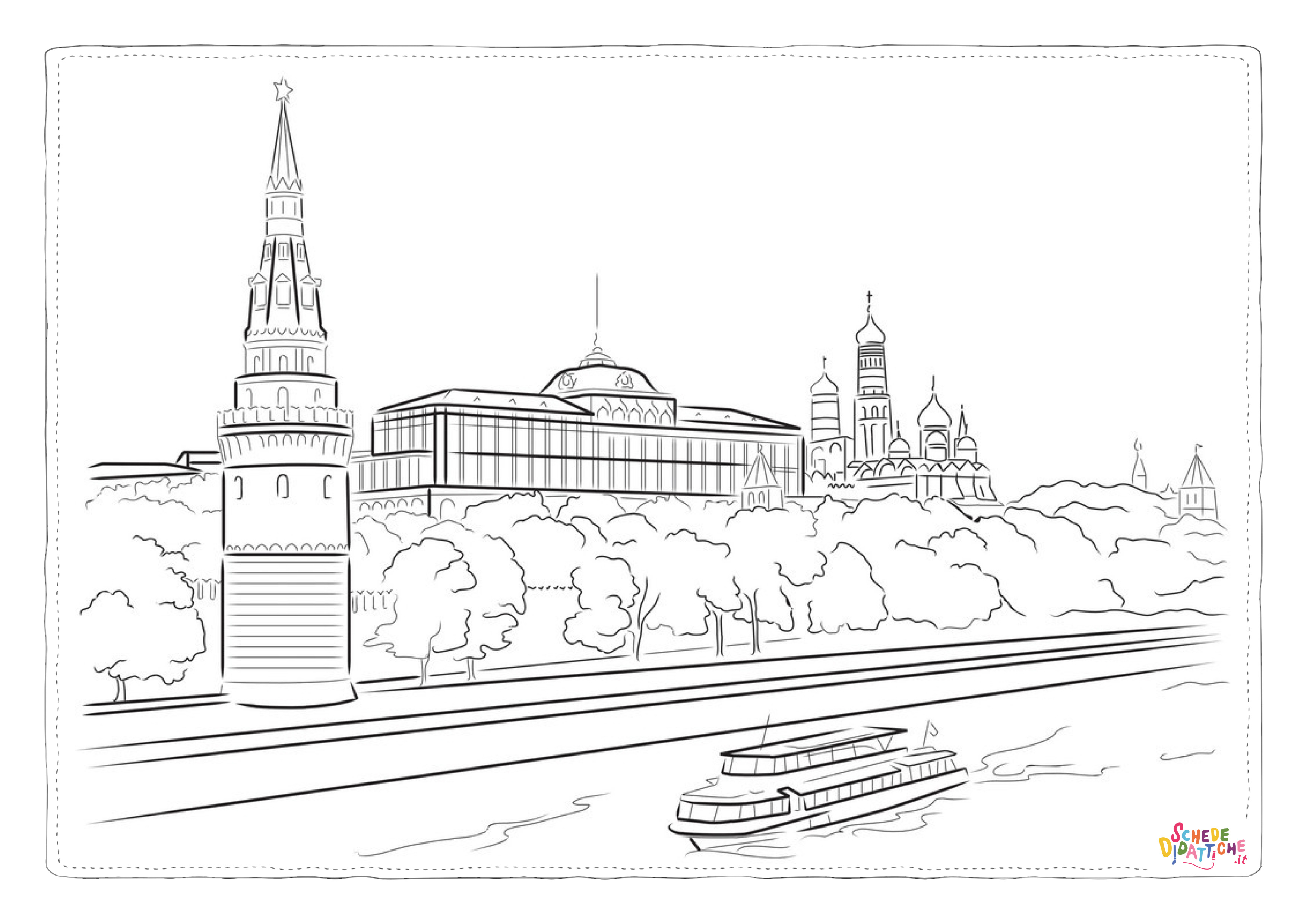 Disegno di monumento famoso da stampare e colorare 24