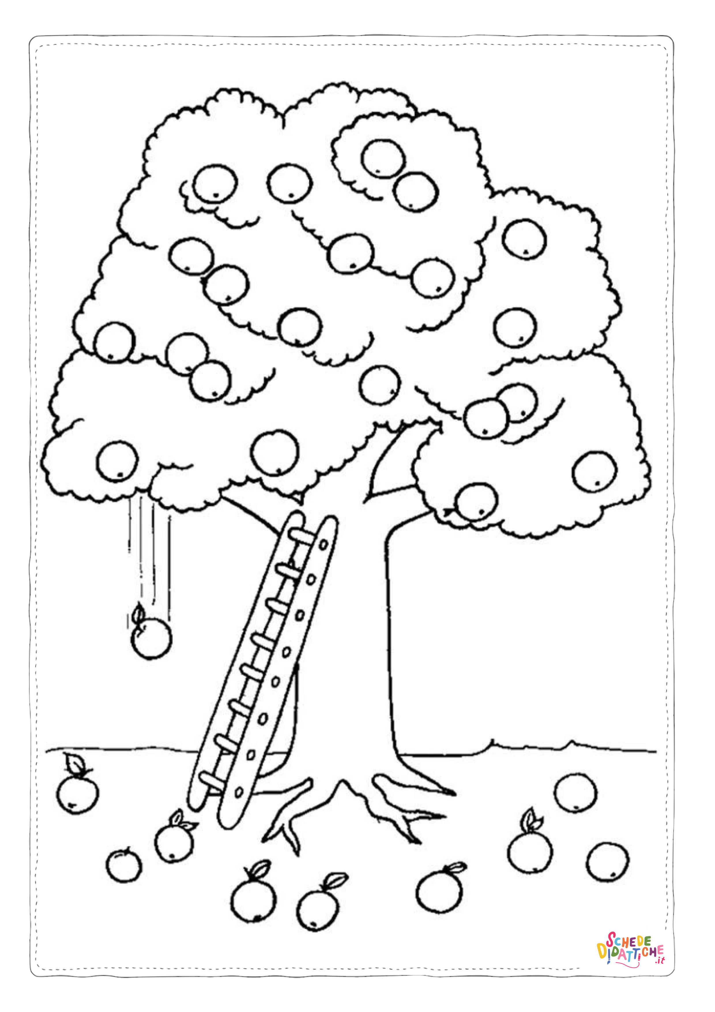 Disegno di albero da frutta da stampare e colorare 21