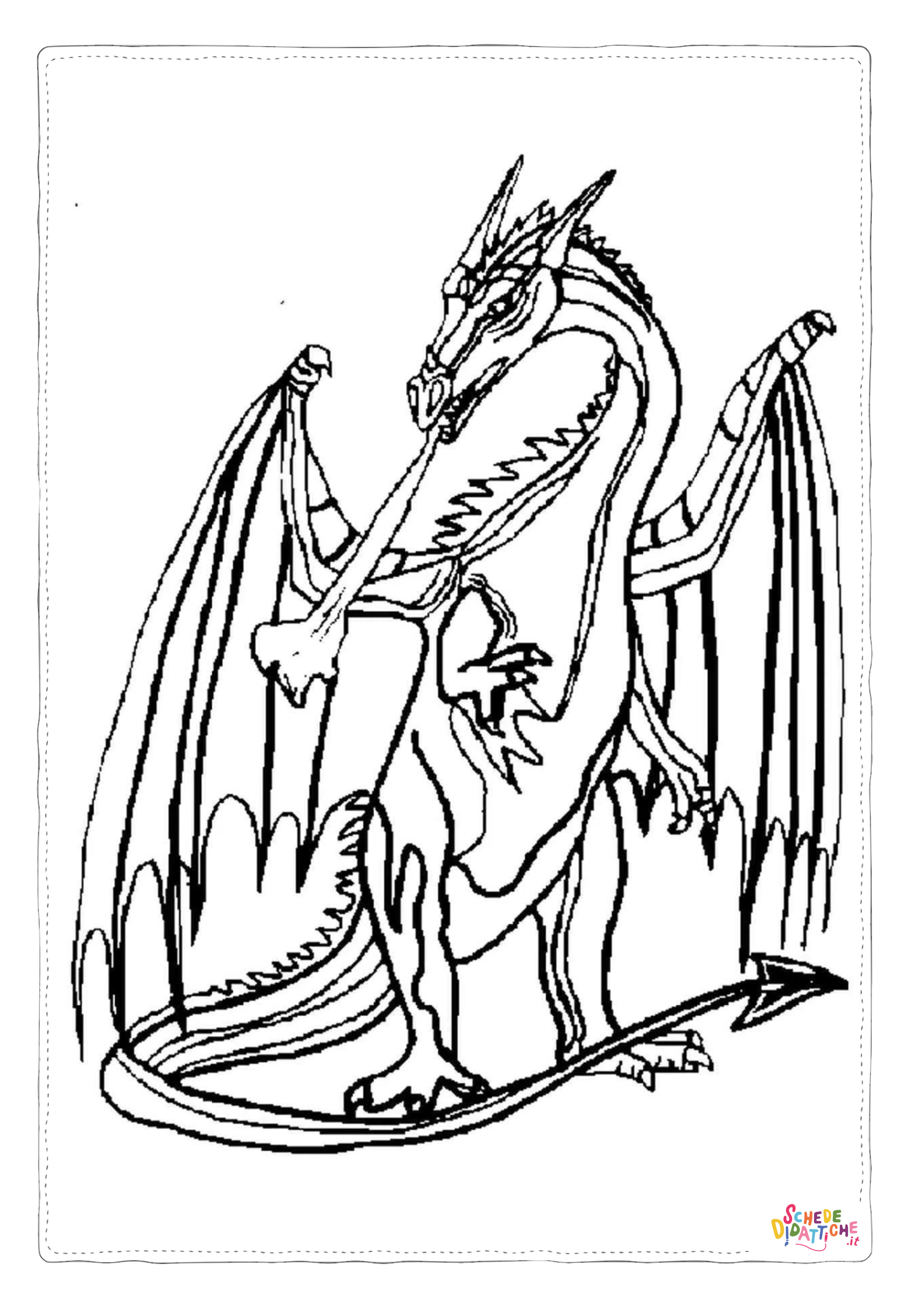 Disegno "Disegno di dragone da stampare e colorare 219" Disegno di dragone da stampare e colorare 219