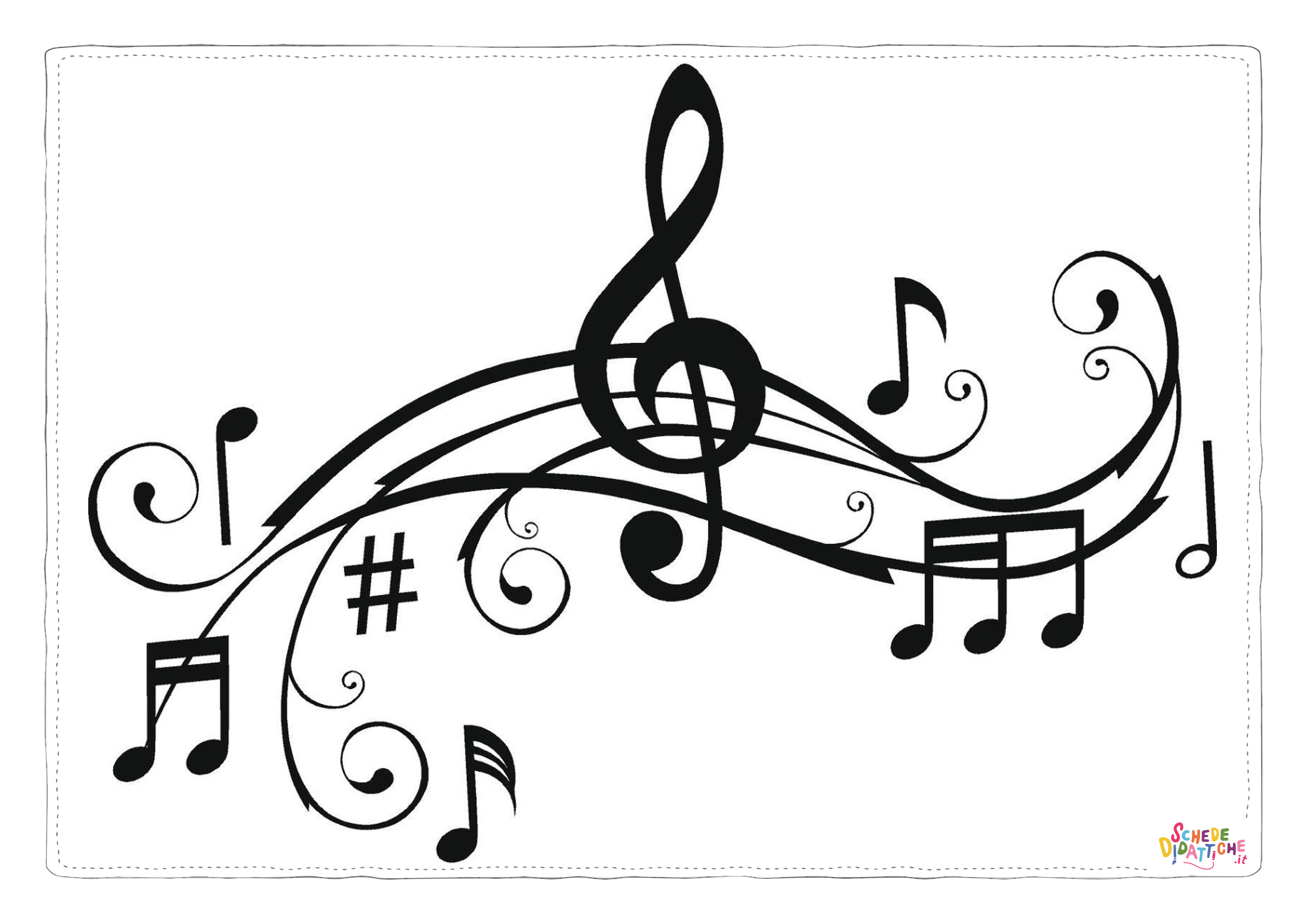Disegno "Disegno di nota musicale da stampare e colorare 14" Disegno di nota musicale da stampare e colorare 14