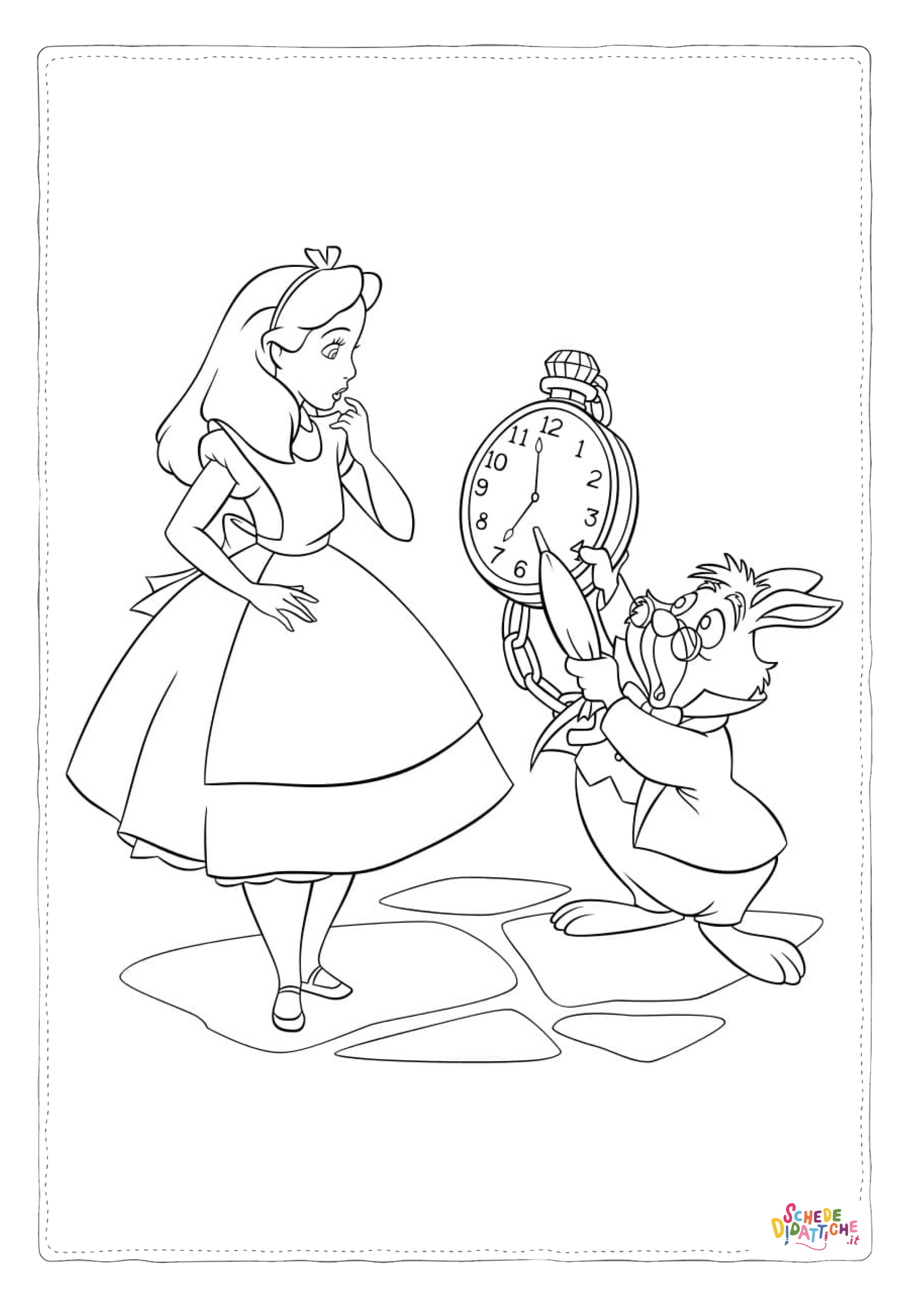Disegno "Disegno di Alice nel paese delle meraviglie da stampare e colorare 34" Disegno di Alice nel paese delle meraviglie da stampare e colorare 34