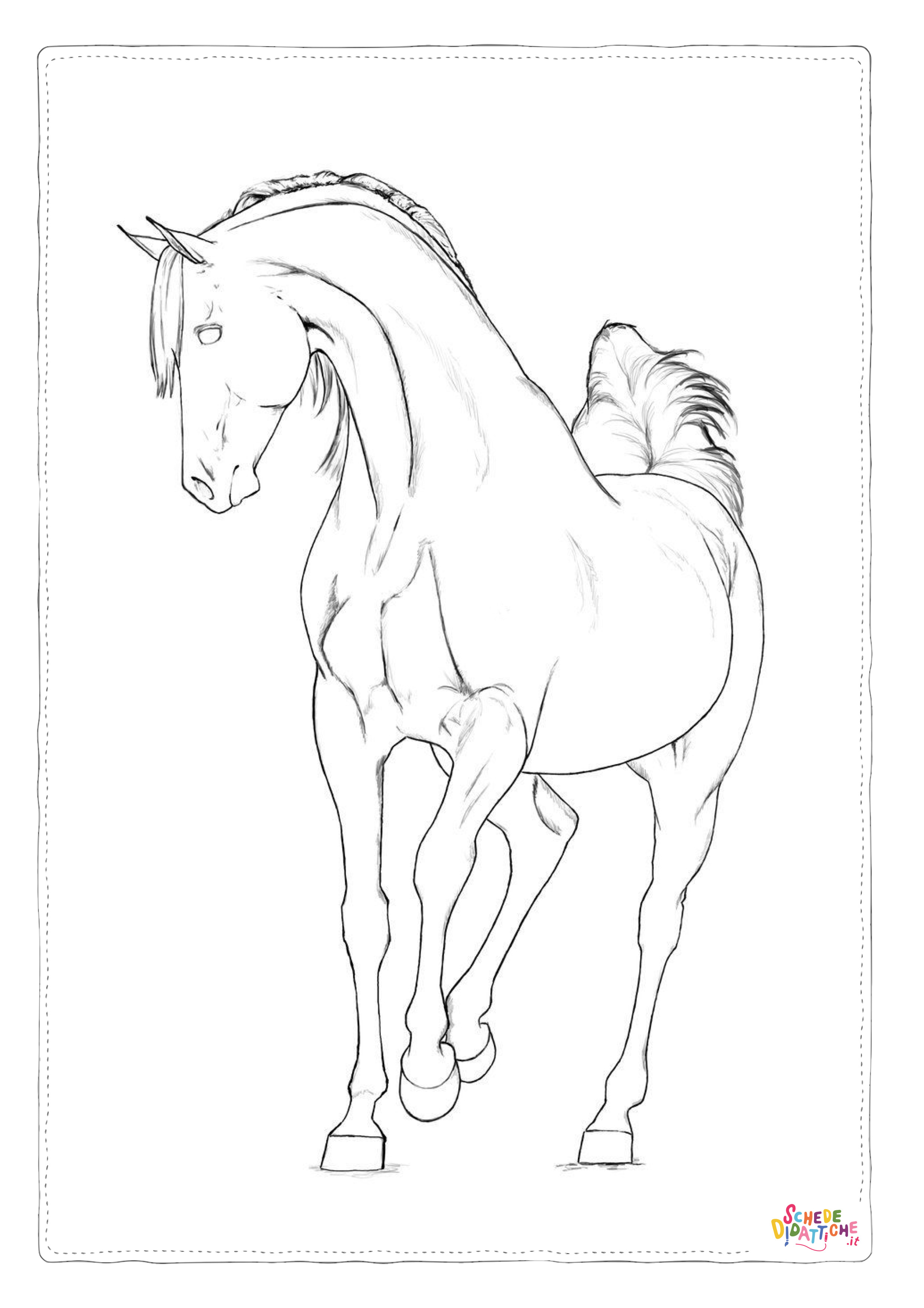 Disegno "Disegno di cavallo da stampare e colorare 181" Disegno di cavallo da stampare e colorare 181