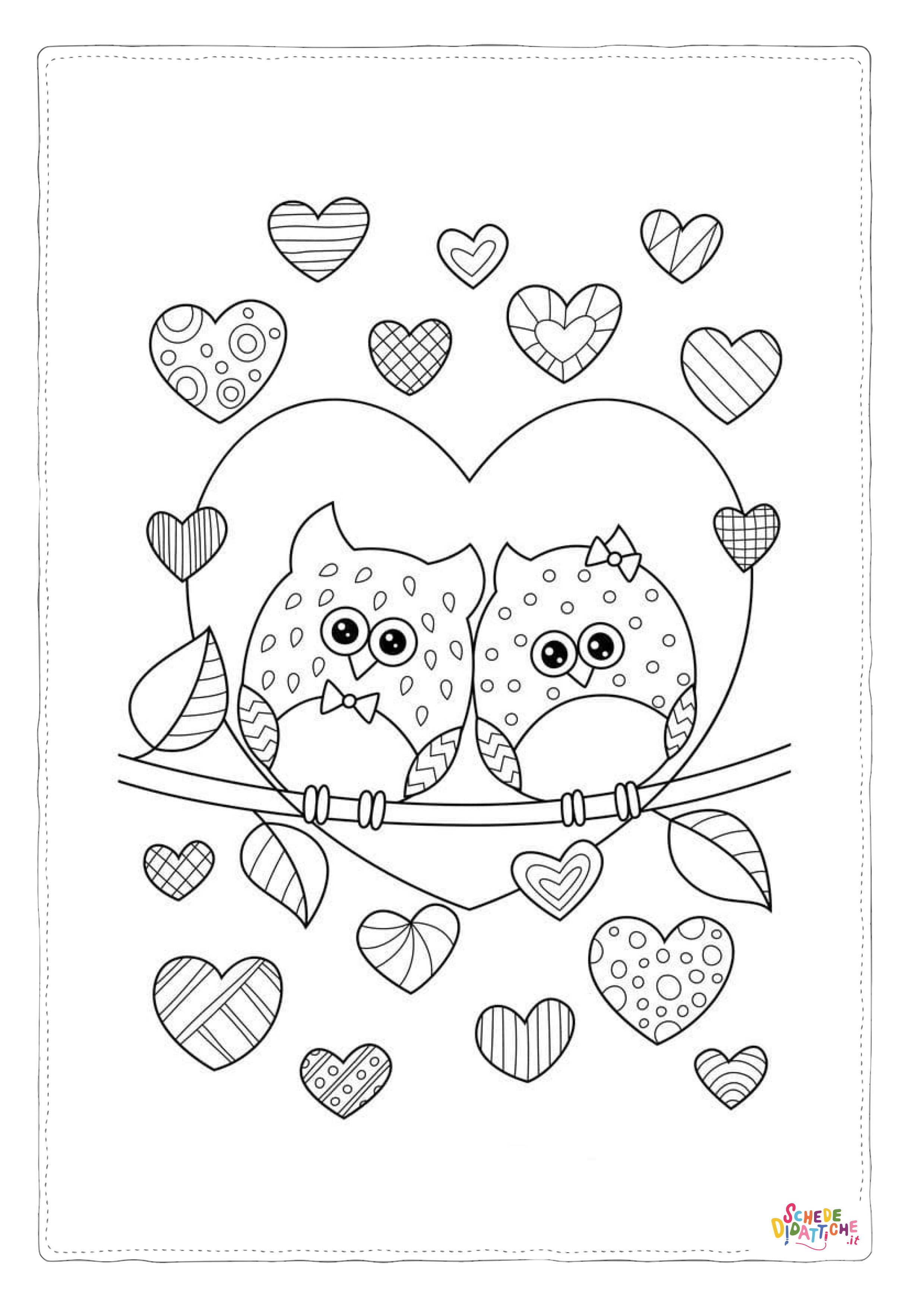 Disegno "Disegno di San Valentino da stampare e colorare 35" Disegno di San Valentino da stampare e colorare 35
