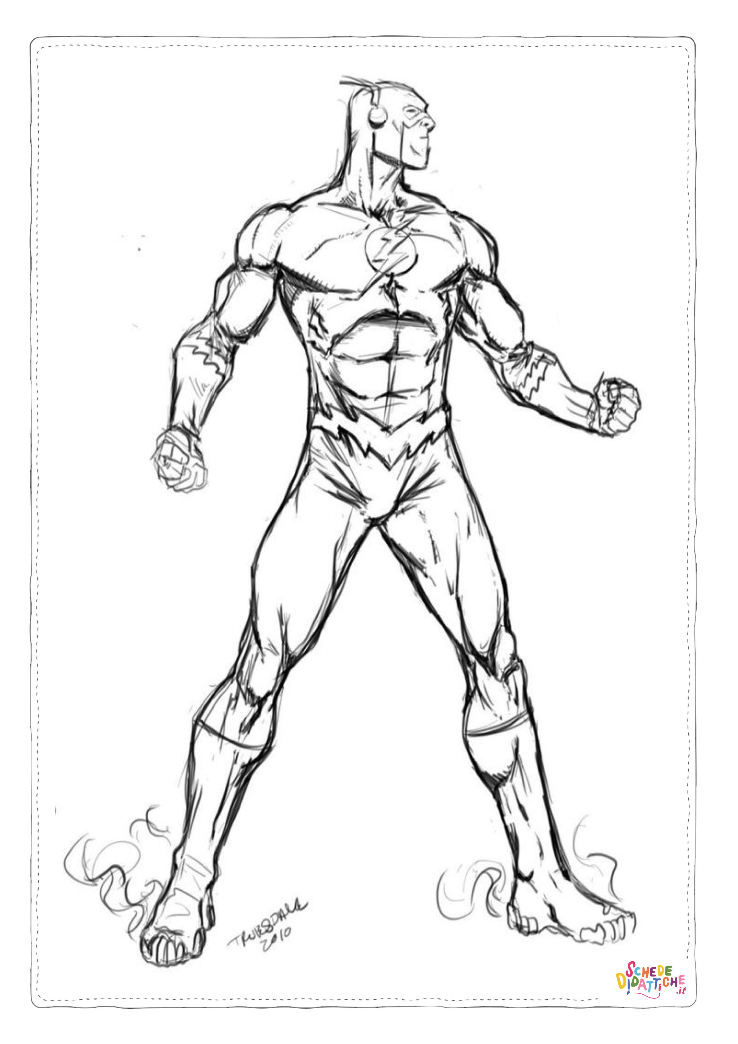 Disegno "Disegno di Flash da stampare e colorare 6" Disegno di Flash da stampare e colorare 6