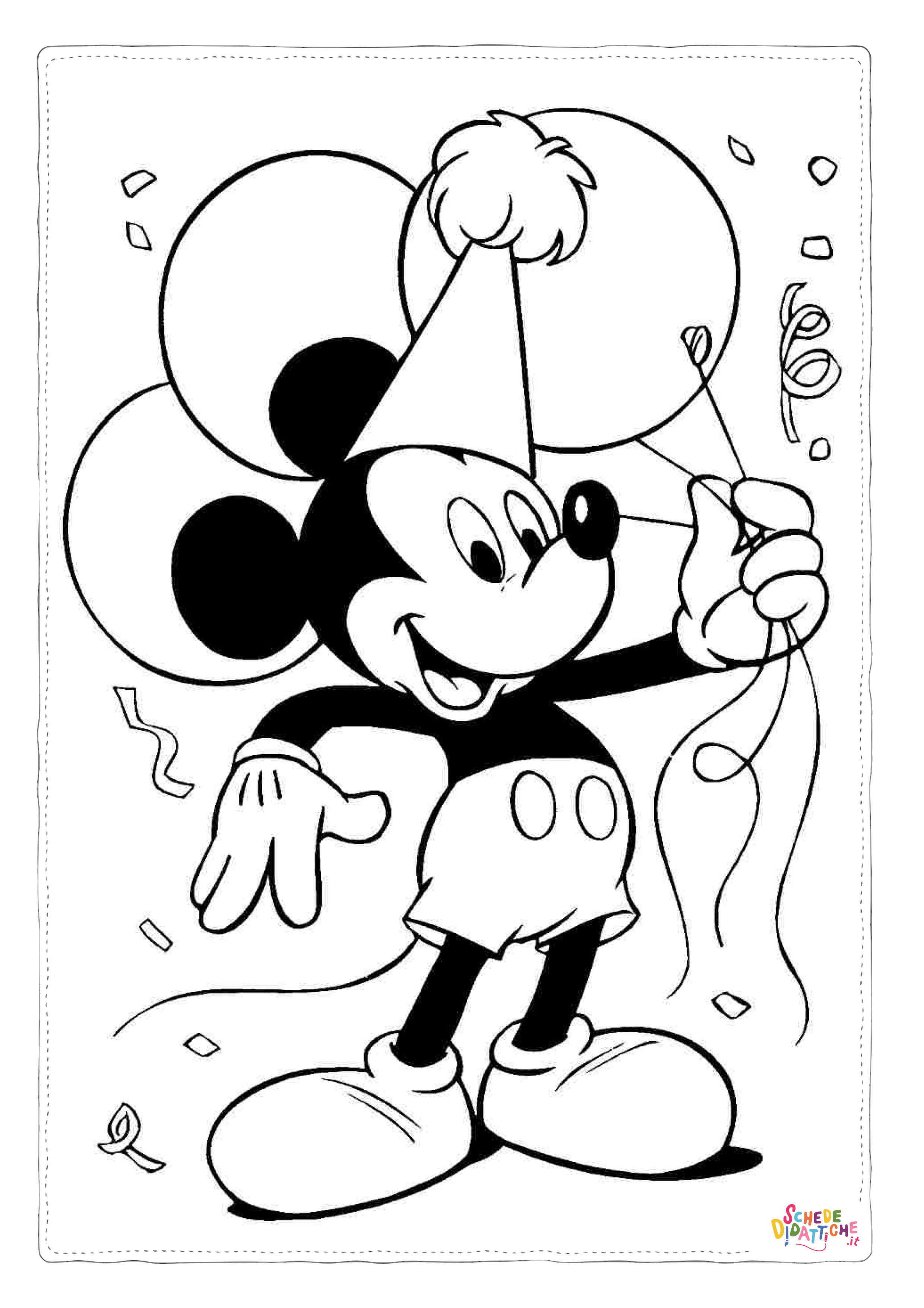 Disegno "Disegno di Topolino da stampare e colorare 124" Disegno di Topolino da stampare e colorare 124