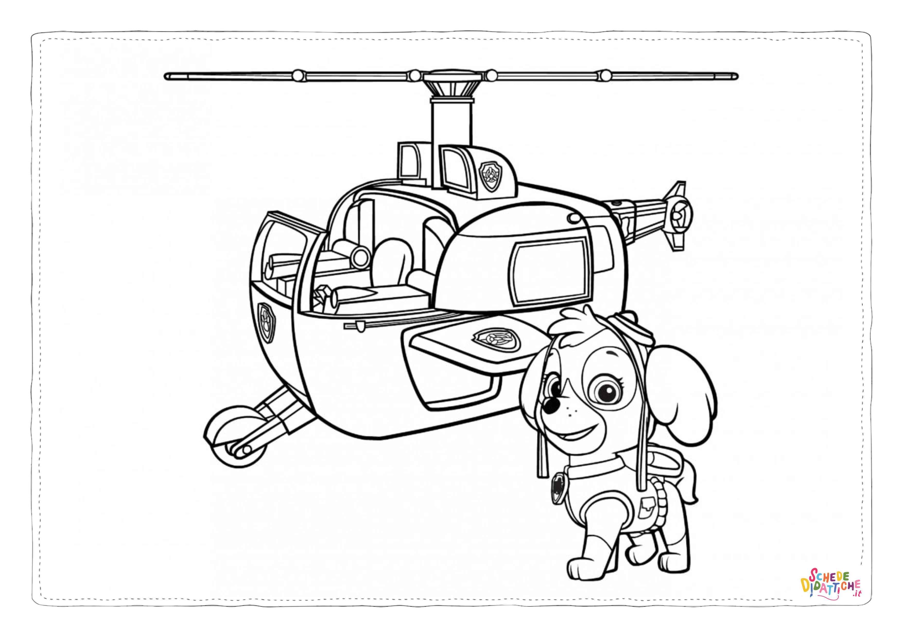 Disegno "Disegno di Paw Patrol - Cane pompiere da stampare e colorare 55" Disegno di Paw Patrol - Cane pompiere da stampare e colorare 55