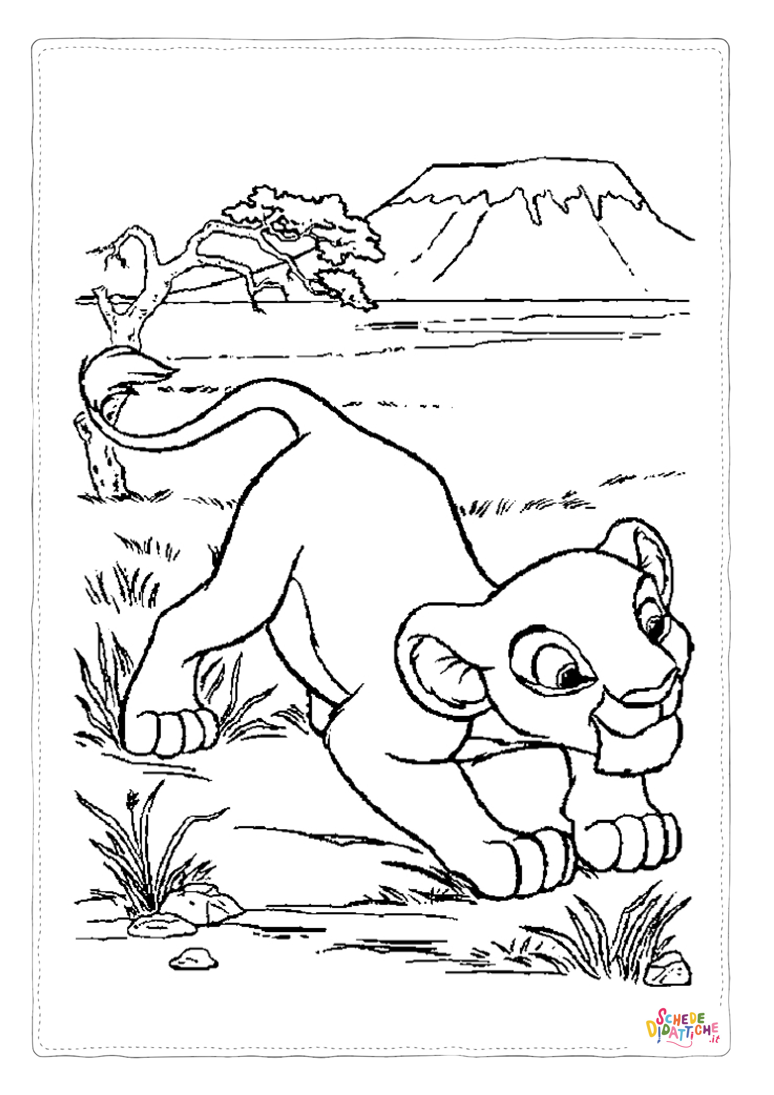 Disegno di Re Leone da stampare e colorare 14