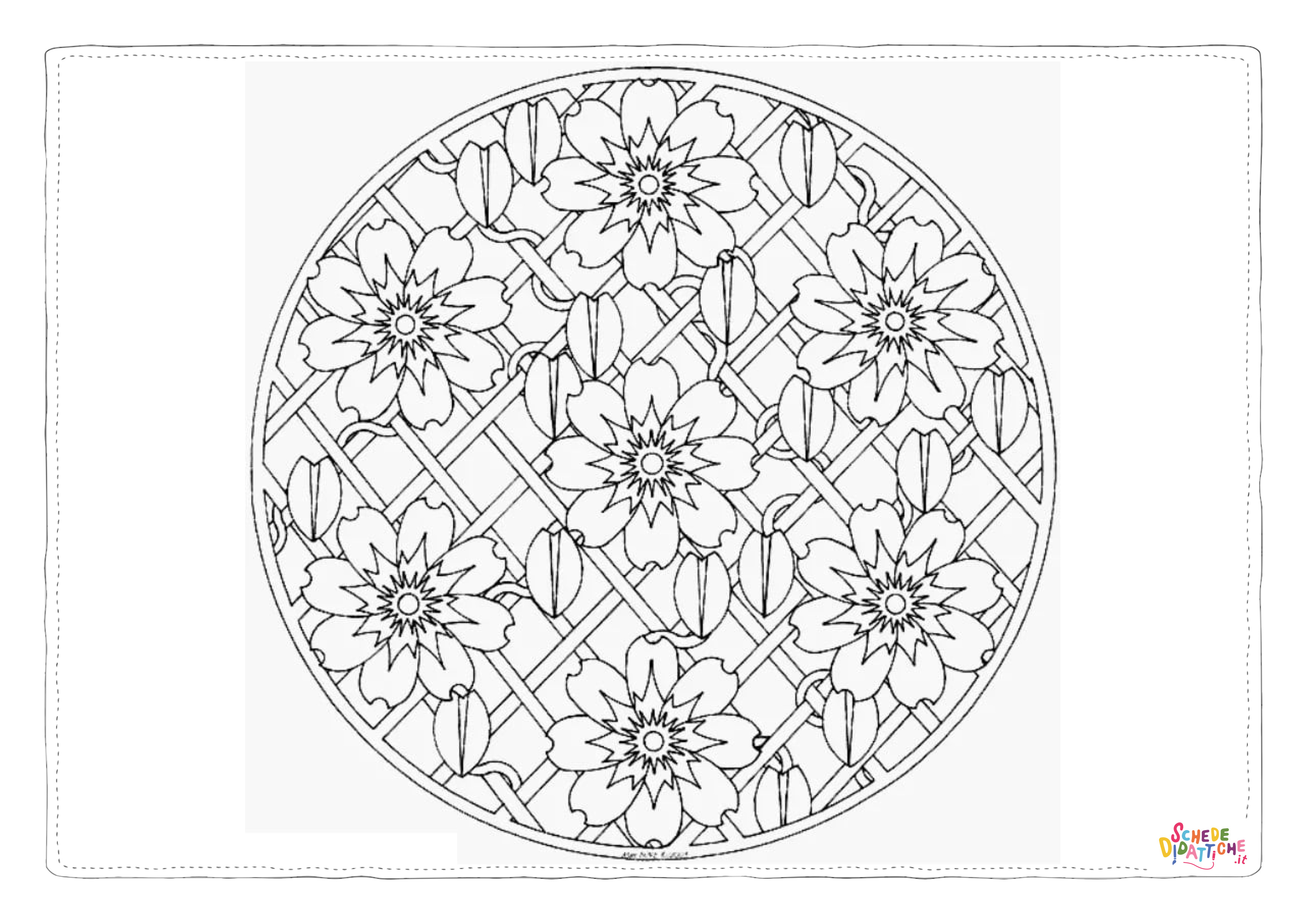 Disegno "Disegno di mandala da stampare e colorare 1089" Disegno di mandala da stampare e colorare 1089
