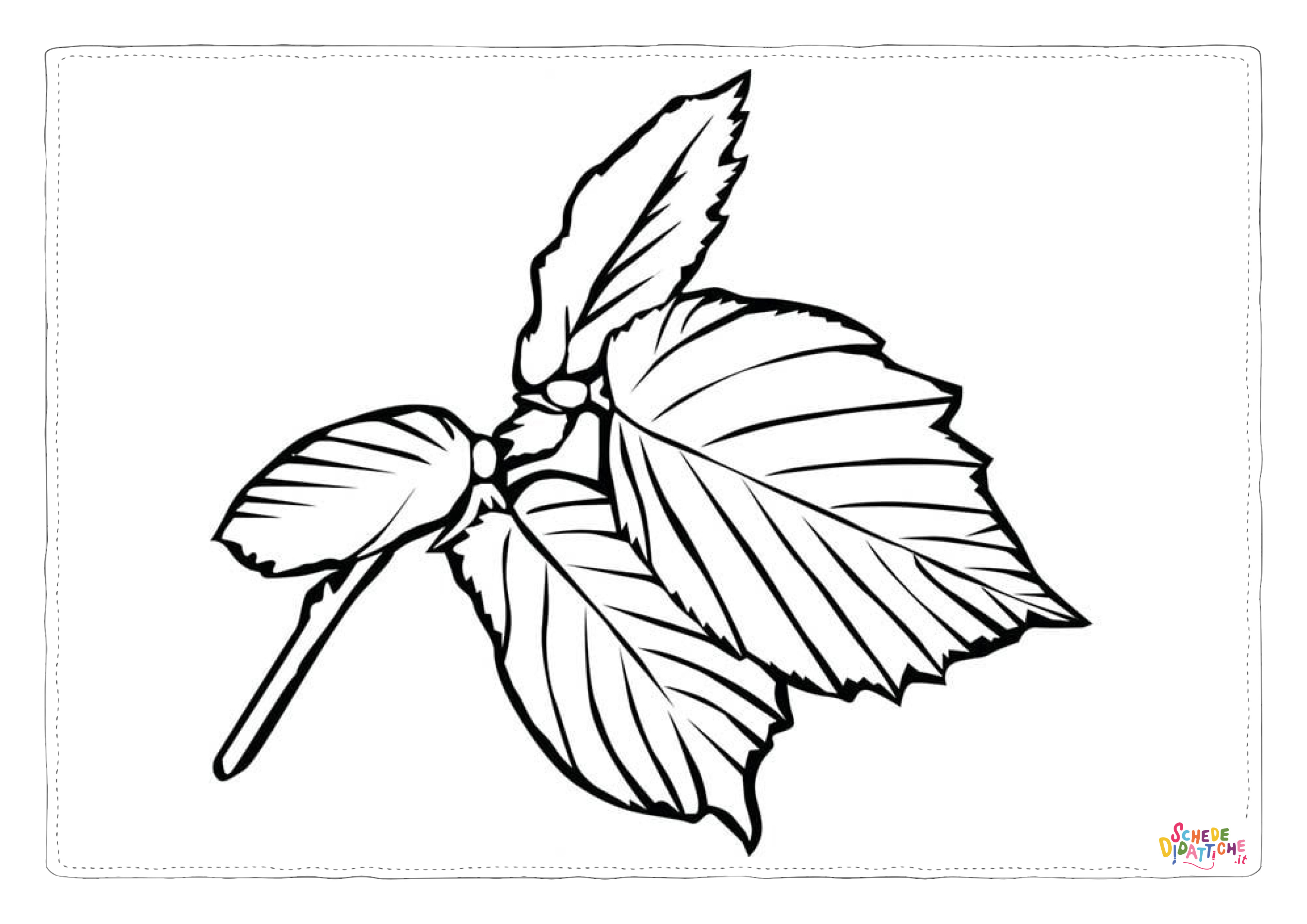 Disegno "Disegno di foglia da stampare e colorare 180" Disegno di foglia da stampare e colorare 180