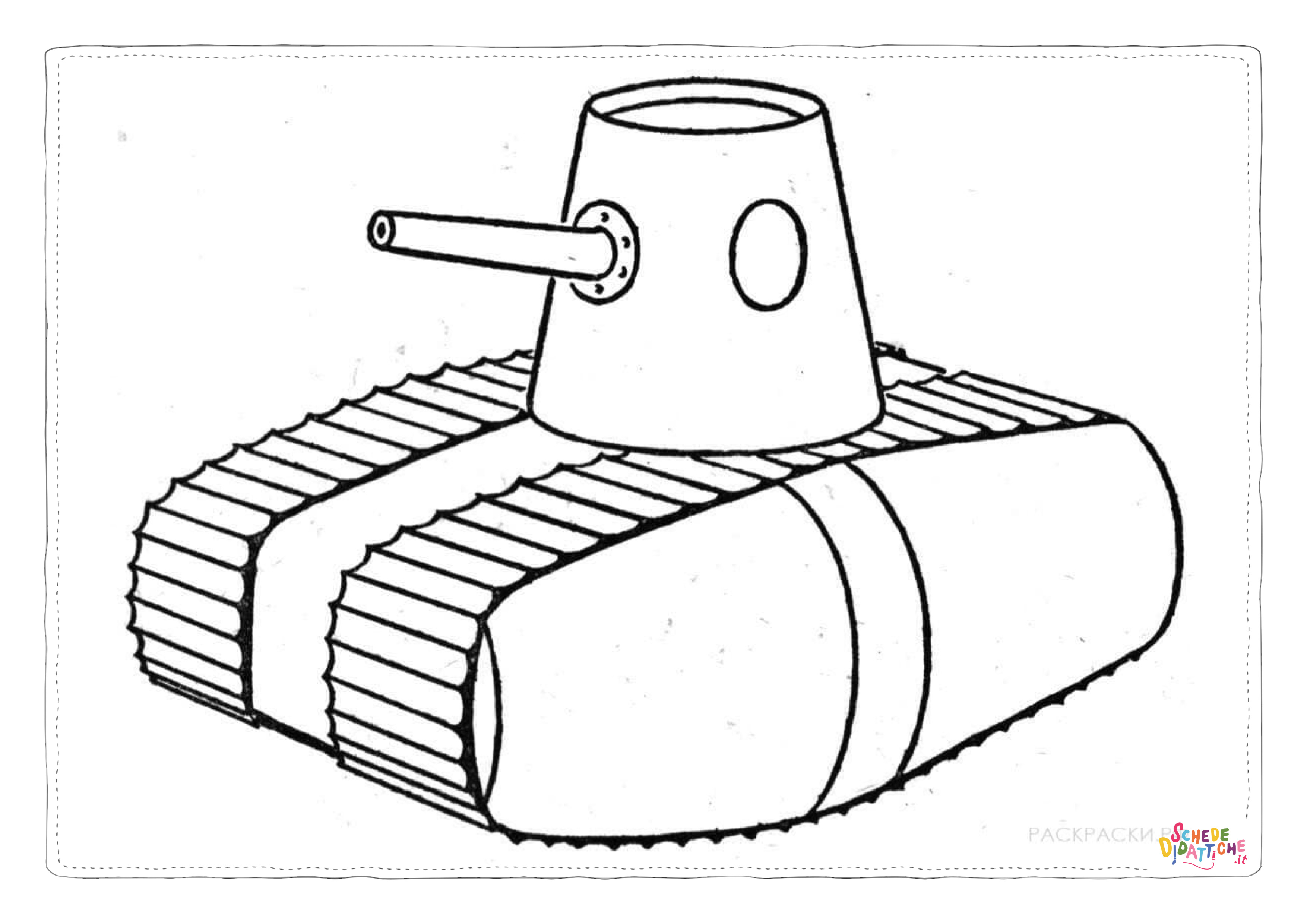 Disegno di carro armato da stampare e colorare 31