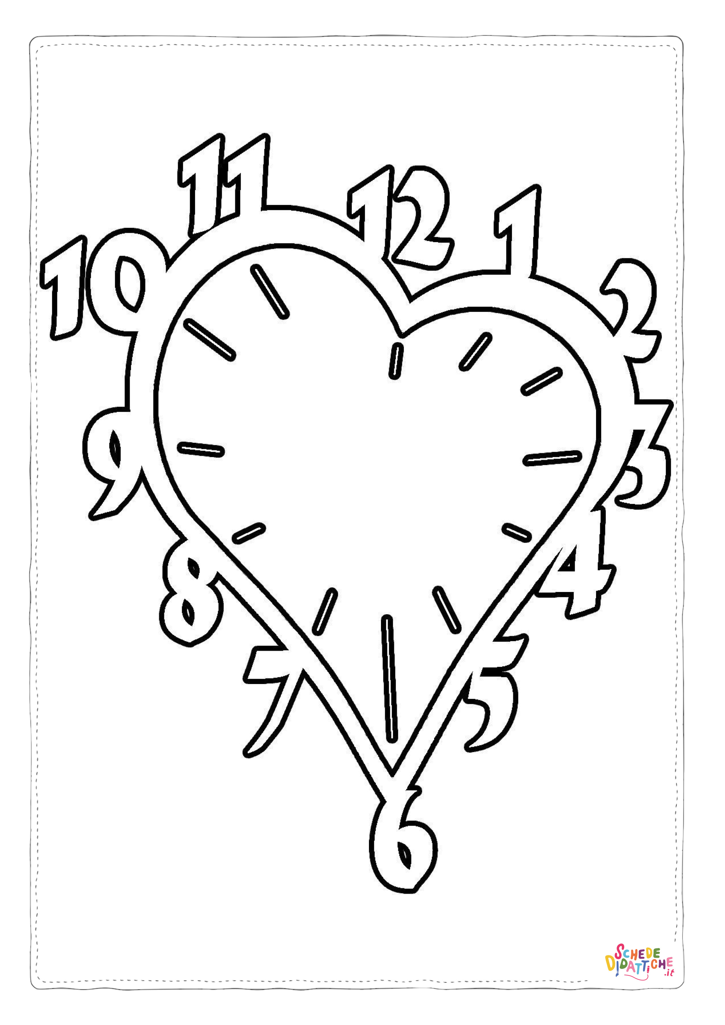 Disegno "Disegno di orologio da stampare e colorare 8" Disegno di orologio da stampare e colorare 8