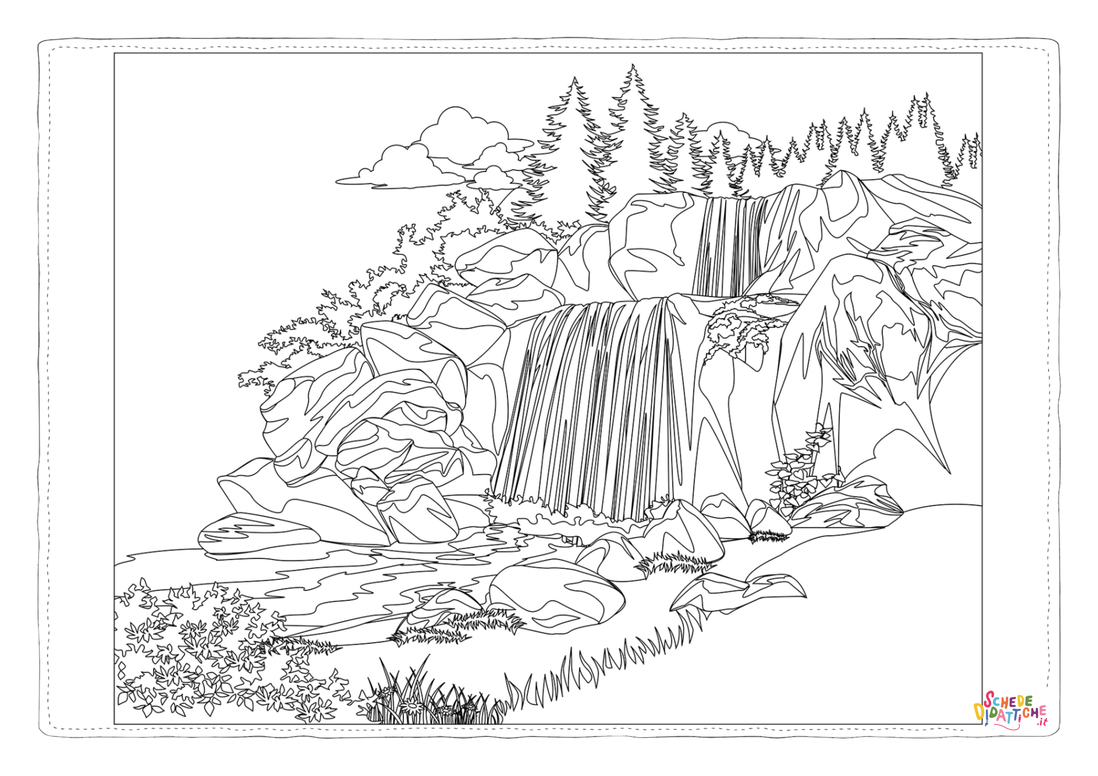 Disegno "Disegno di paesaggio da stampare e colorare 62" Disegno di paesaggio da stampare e colorare 62