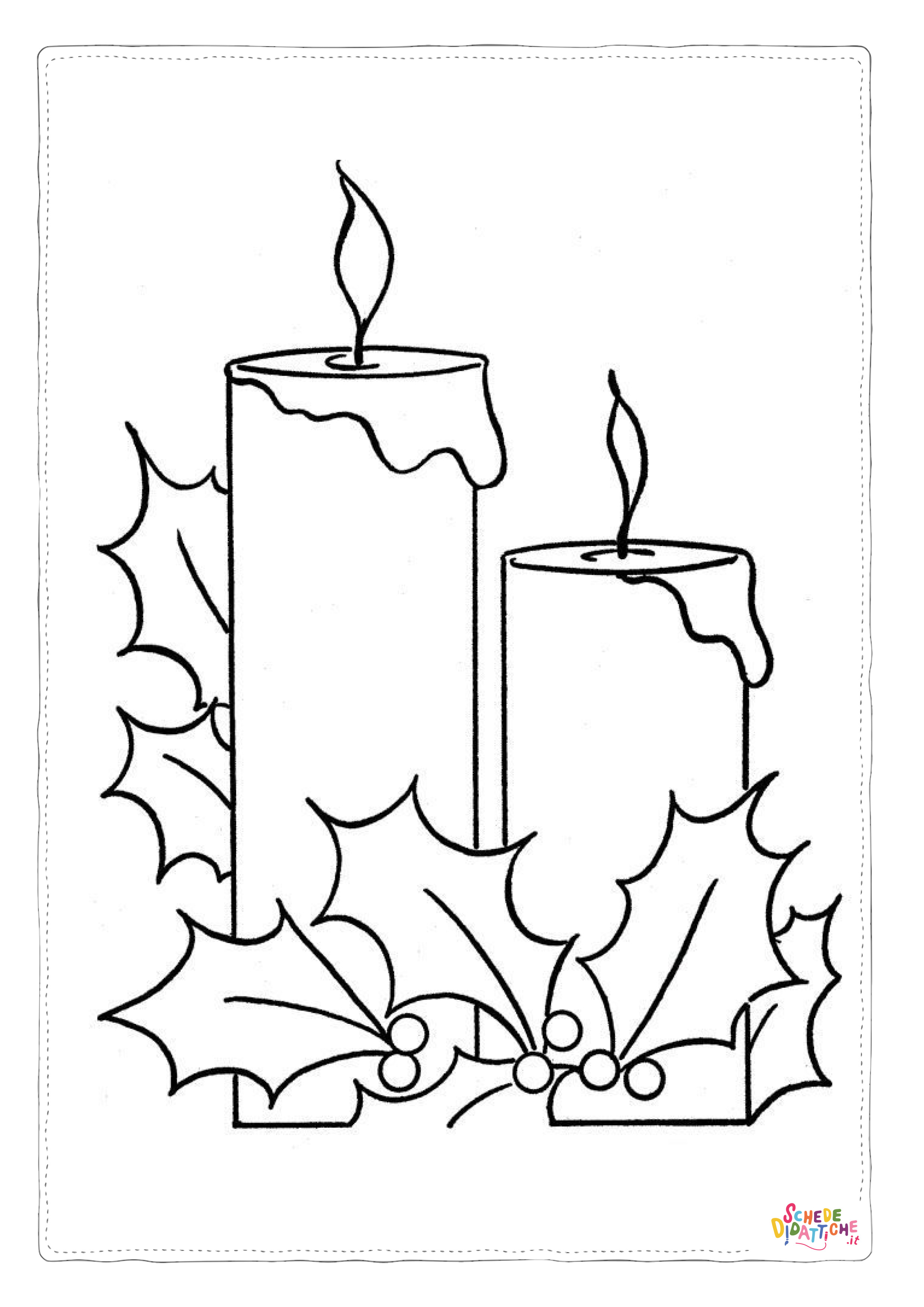 Disegno di candela natalizia da stampare e colorare 22
