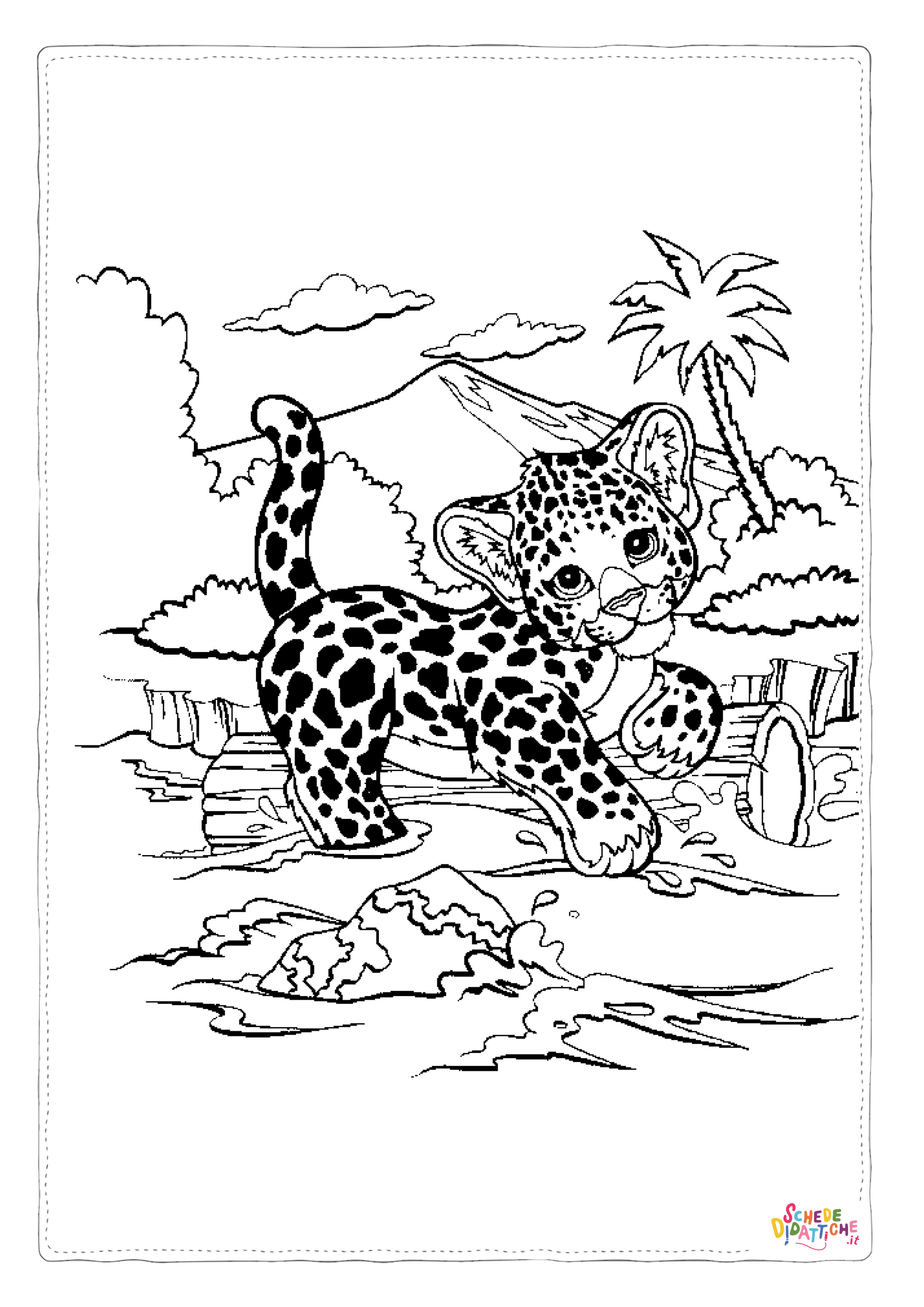 Disegno "Disegno di leopardo da stampare e colorare 45" Disegno di leopardo da stampare e colorare 45