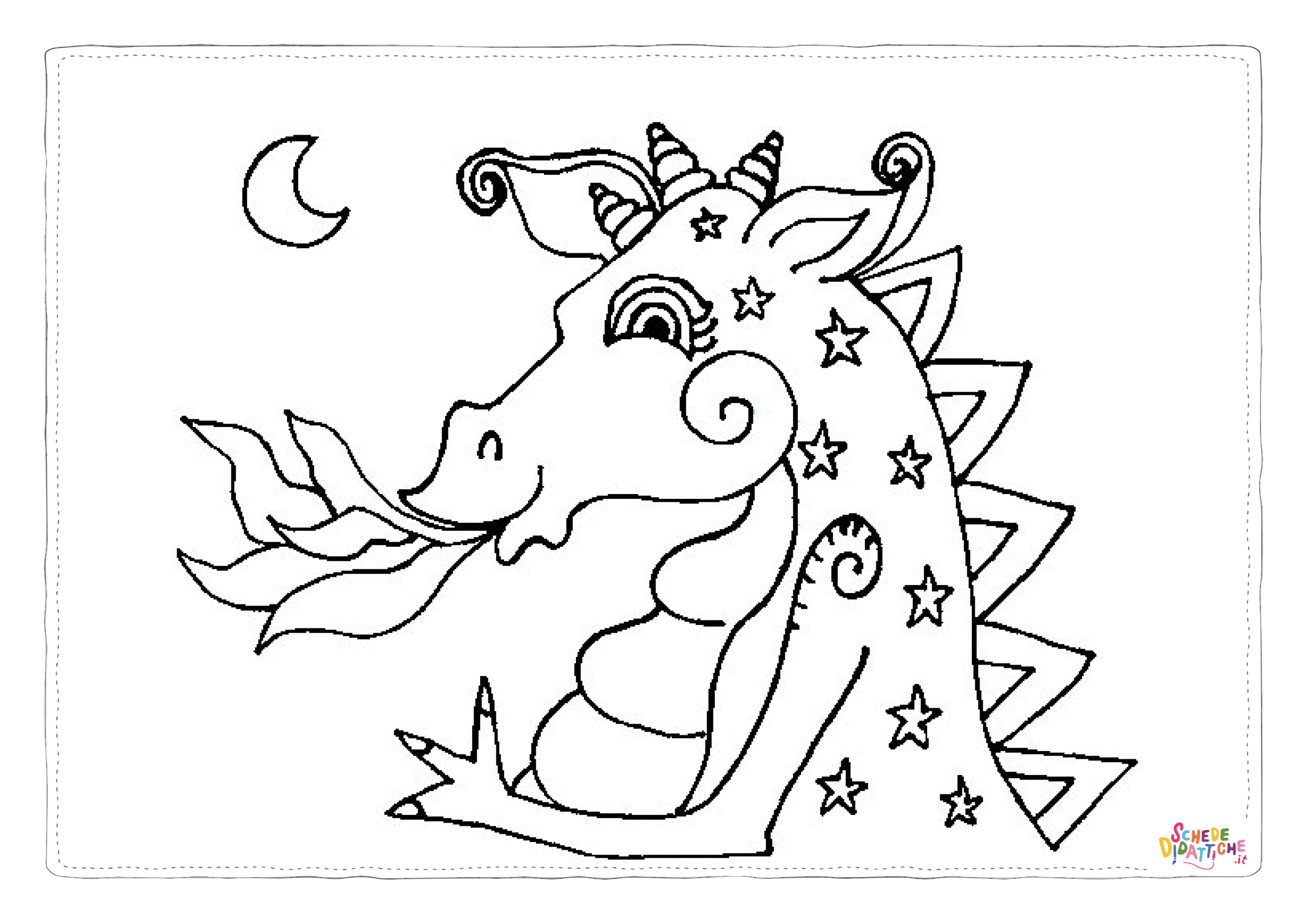 Disegno "Disegno di dragone da stampare e colorare 132" Disegno di dragone da stampare e colorare 132