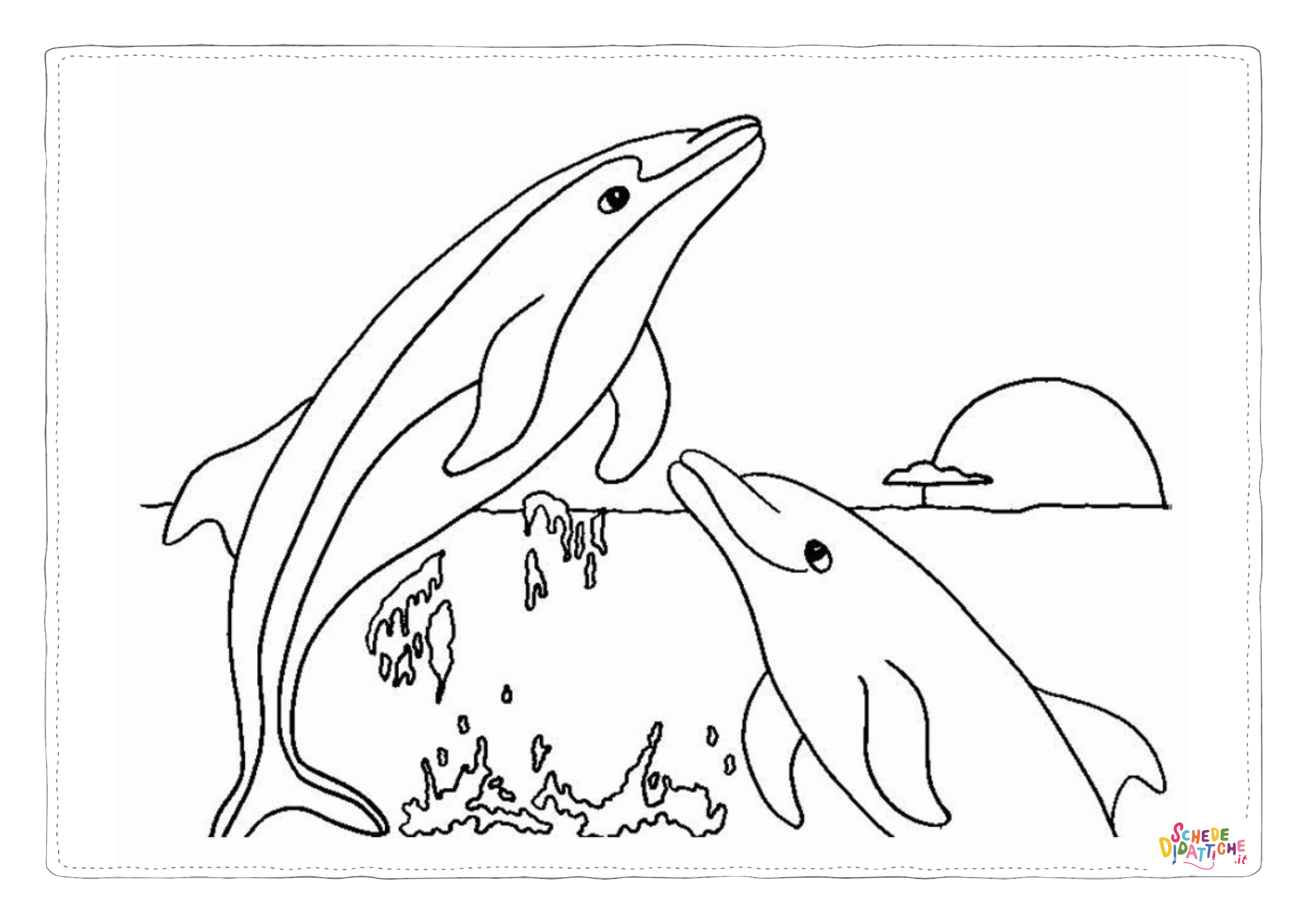 Disegno "Disegno di delfino da stampare e colorare 27" Disegno di delfino da stampare e colorare 27
