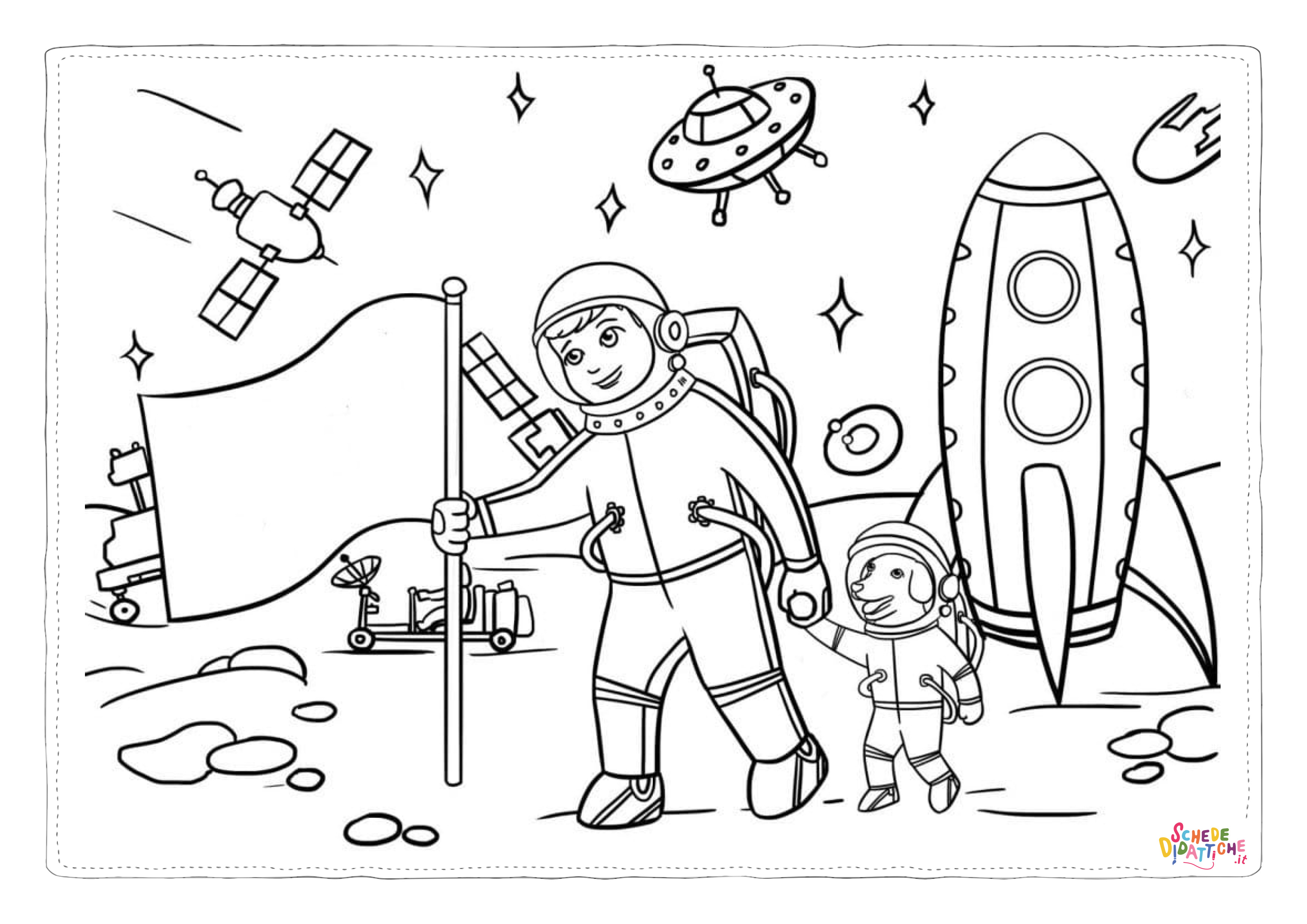 Disegno "Disegno di astronauta da stampare e colorare 10" Disegno di astronauta da stampare e colorare 10