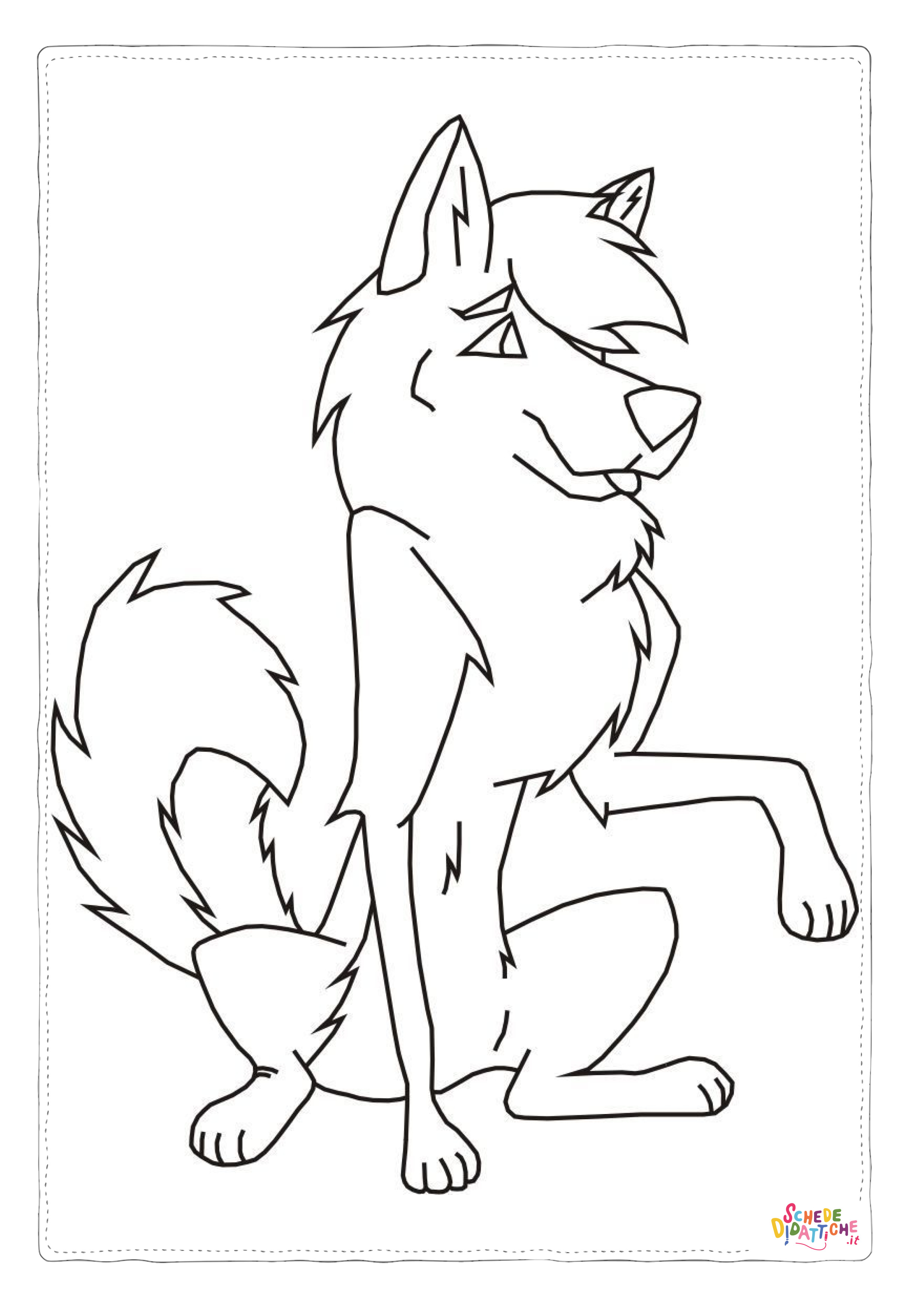 Disegno di lupo da stampare e colorare 58