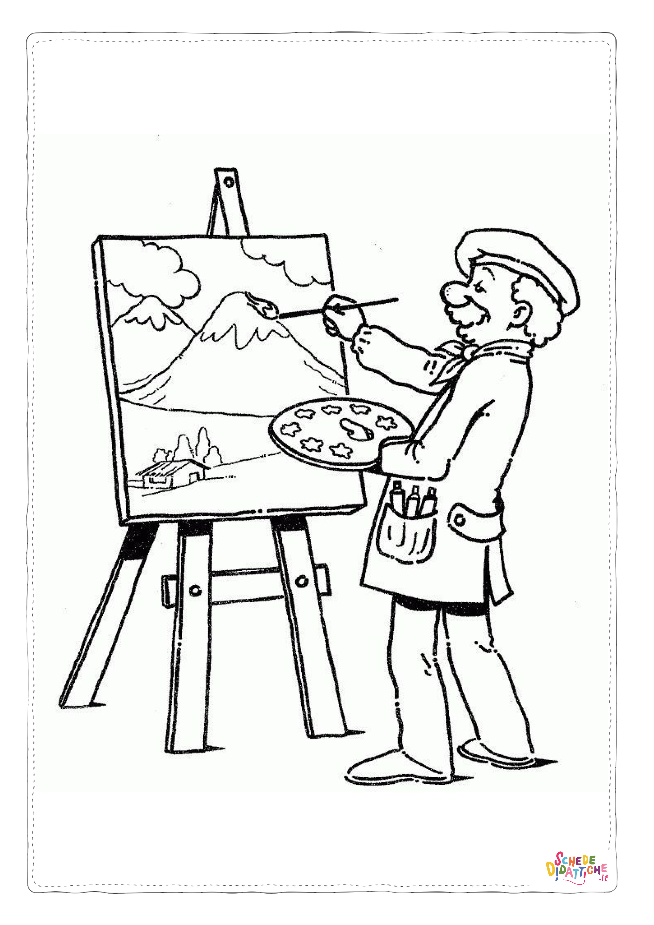 Disegno "Disegno di artista da stampare e colorare 19" Disegno di artista da stampare e colorare 19