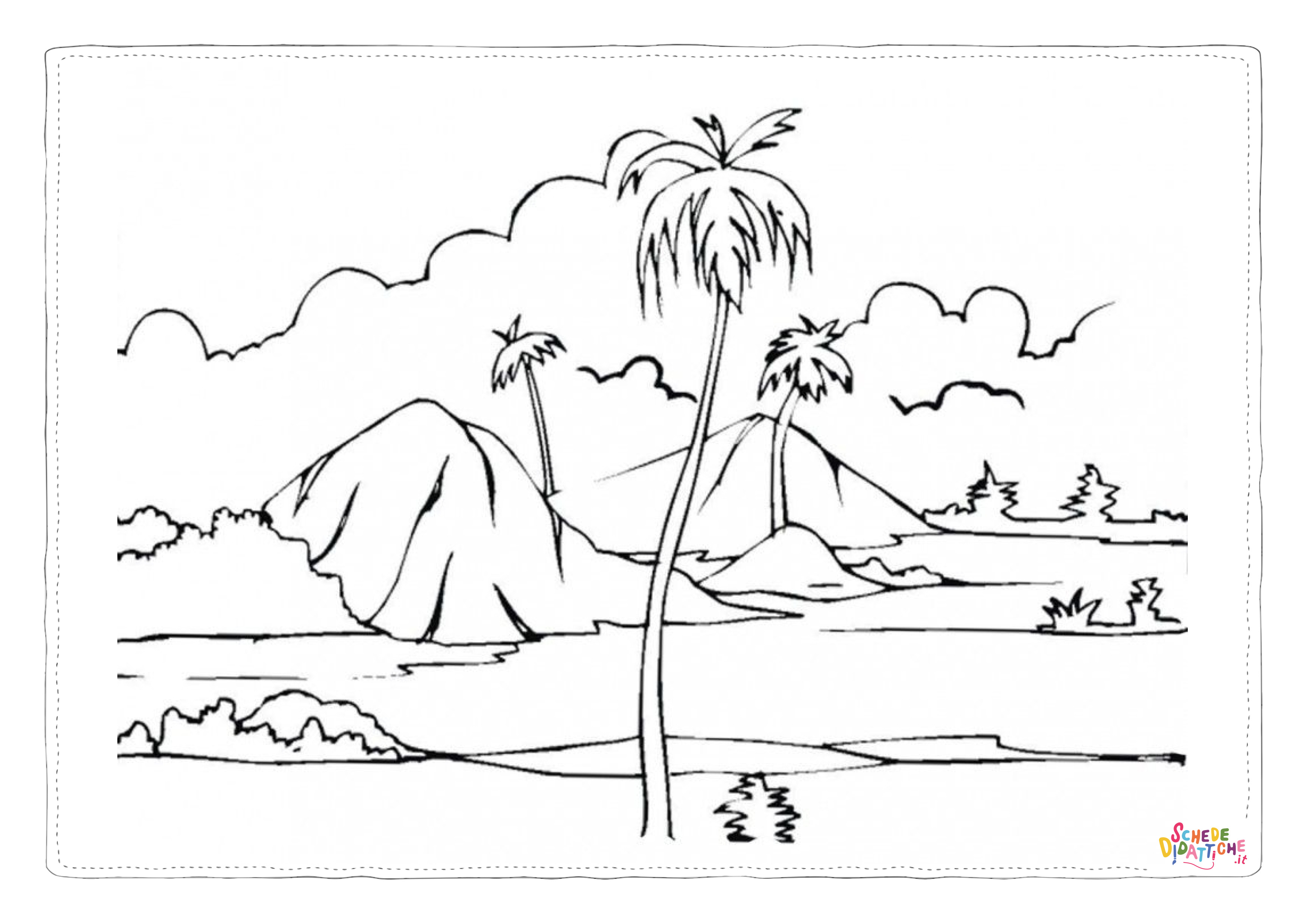 Disegno "Disegno di paesaggio da stampare e colorare 21" Disegno di paesaggio da stampare e colorare 21