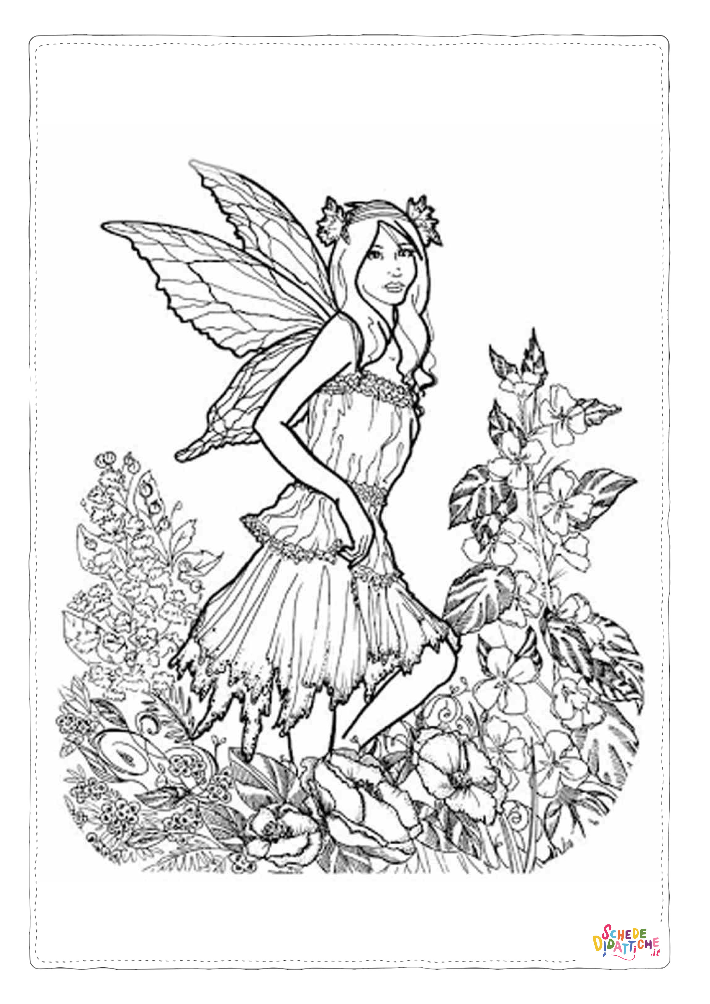 Disegno "Disegno di fata da stampare e colorare 46" Disegno di fata da stampare e colorare 46