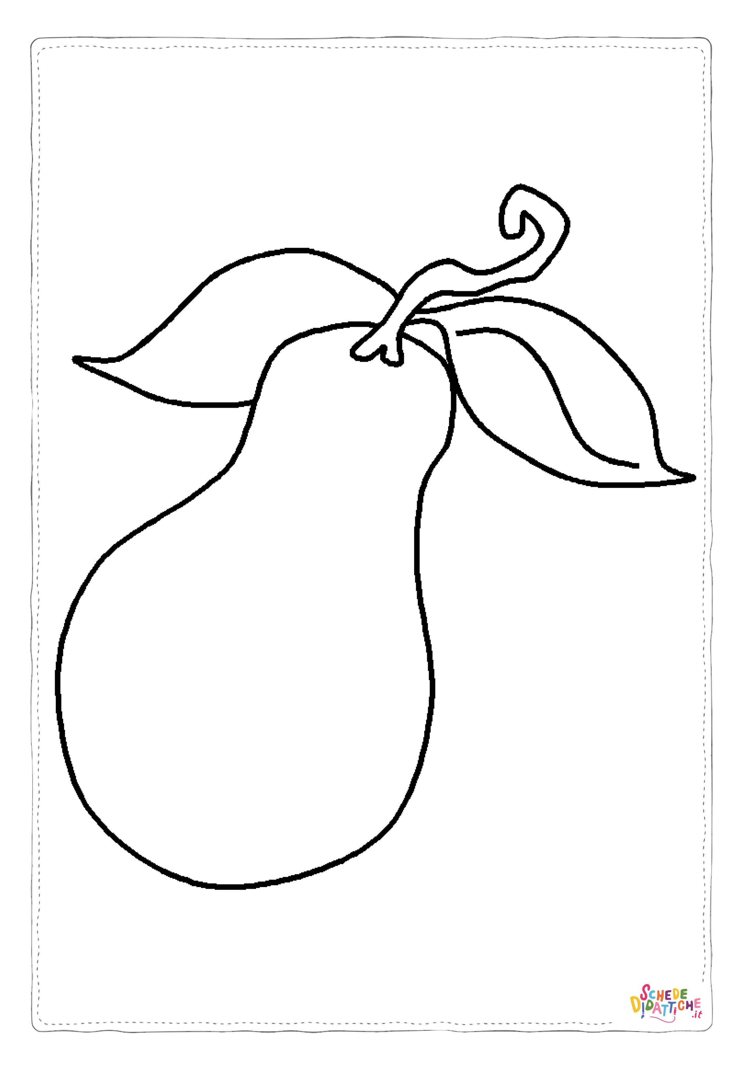 Disegno "Disegno di pera da stampare e colorare 1" Disegno di pera da stampare e colorare 1