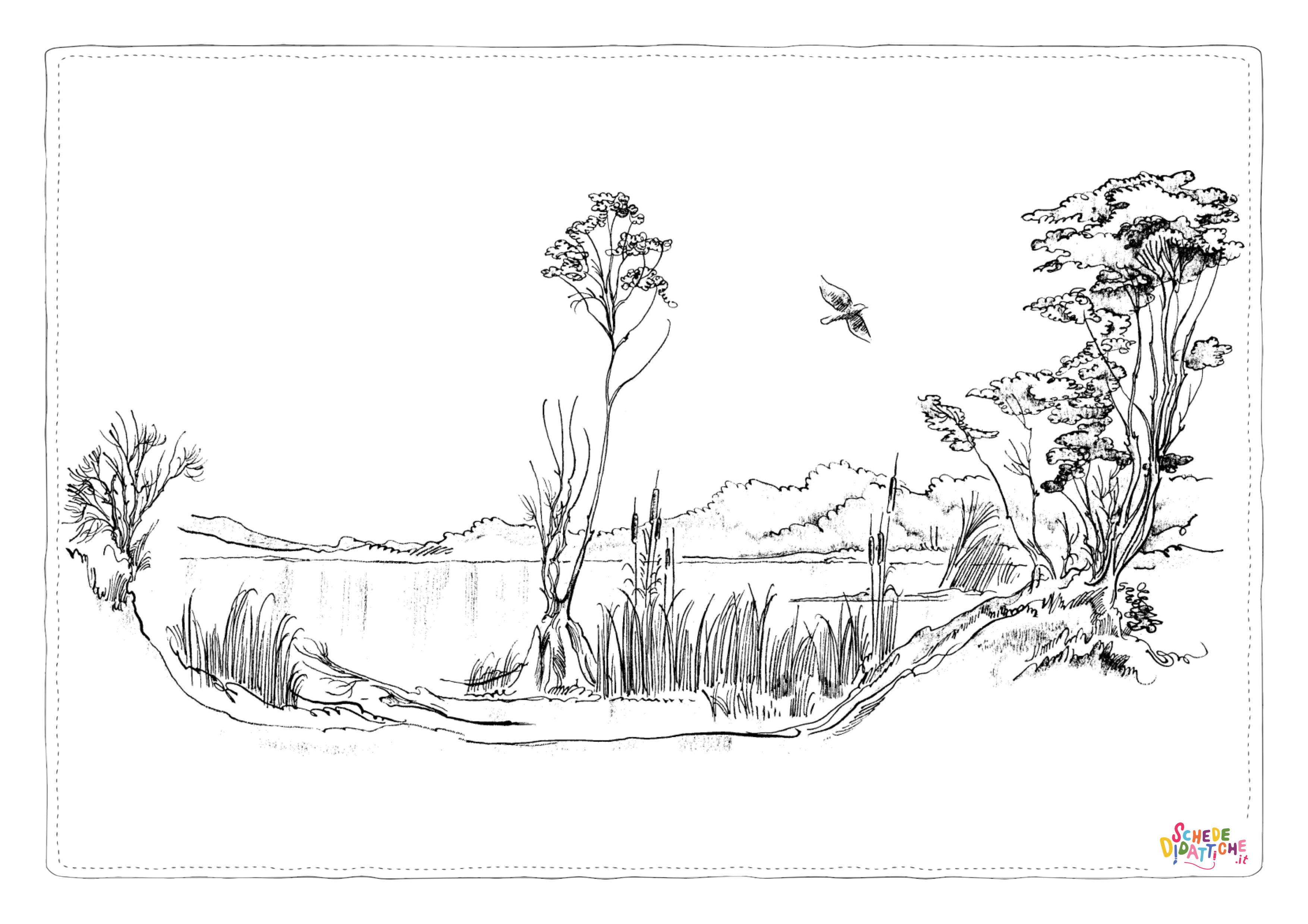 Disegno "Disegno di paesaggio da stampare e colorare 72" Disegno di paesaggio da stampare e colorare 72