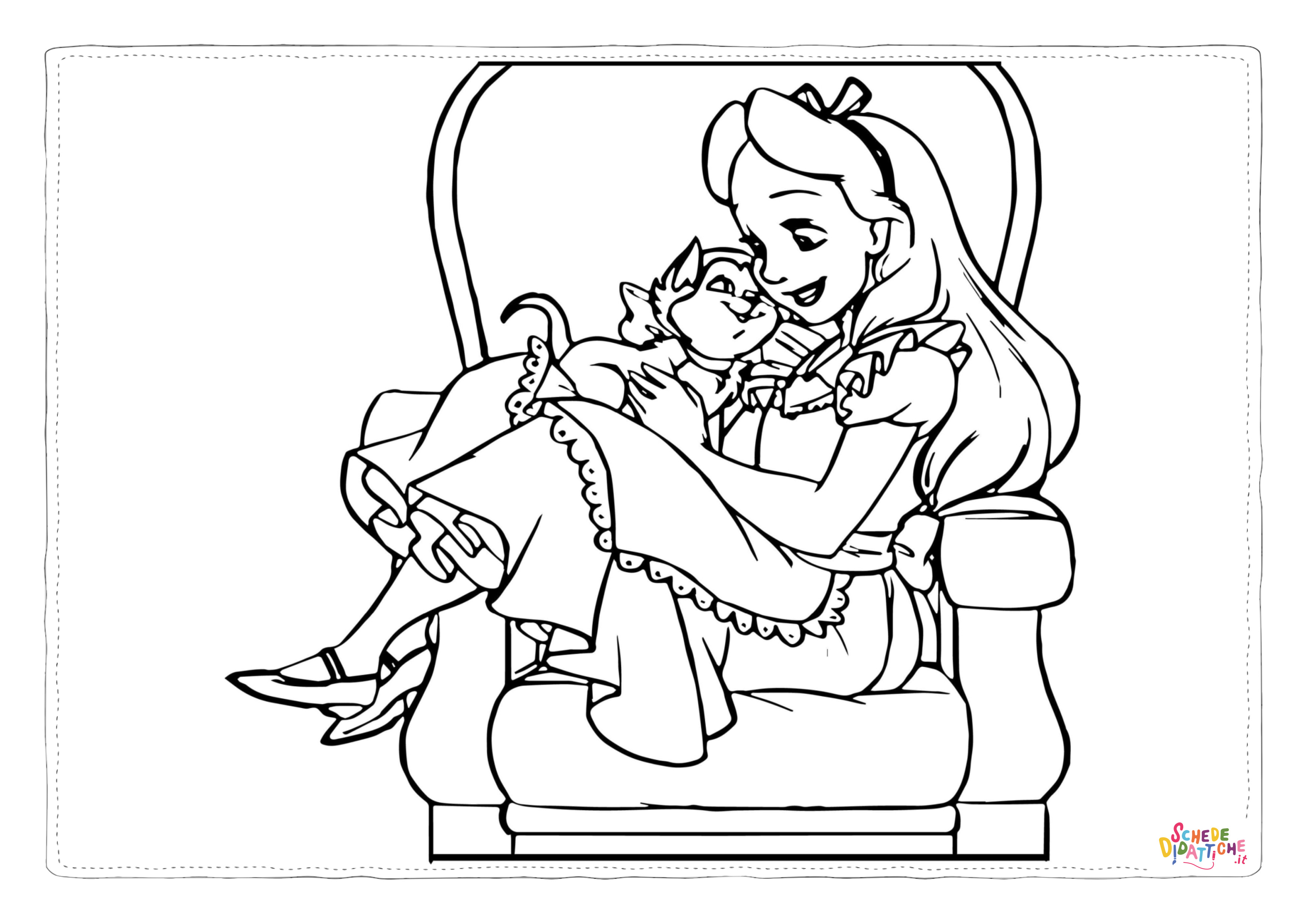 Disegno di Alice nel paese delle meraviglie da stampare e colorare 42