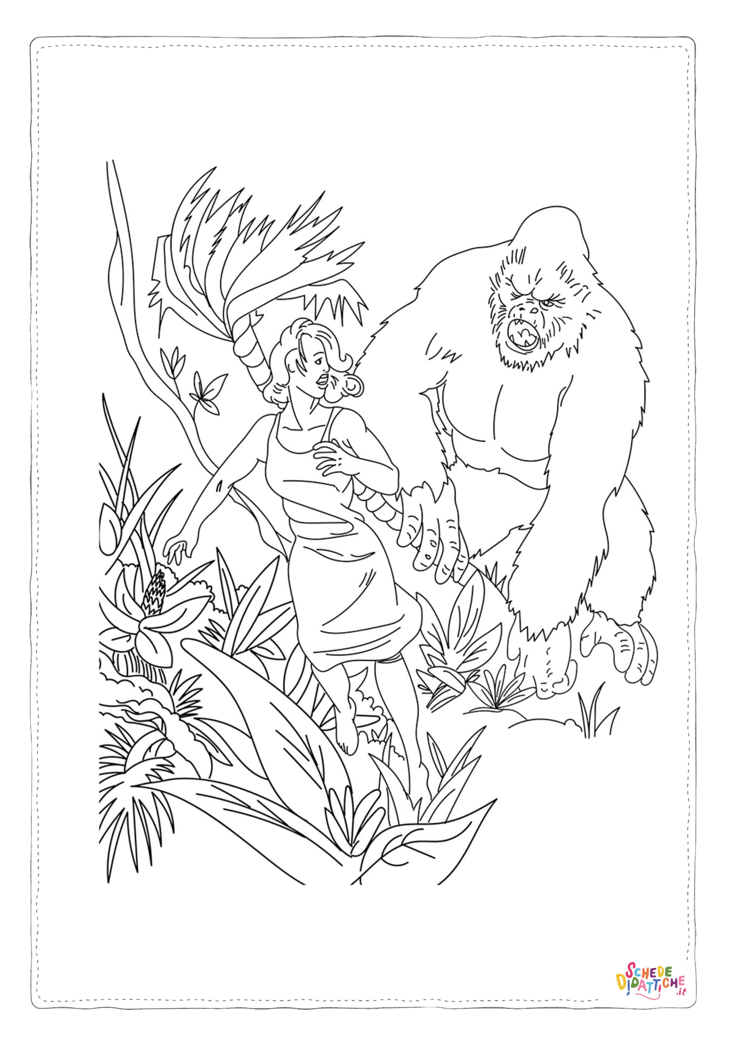 Disegno "Disegno di King Kong da stampare e colorare 5" Disegno di King Kong da stampare e colorare 5