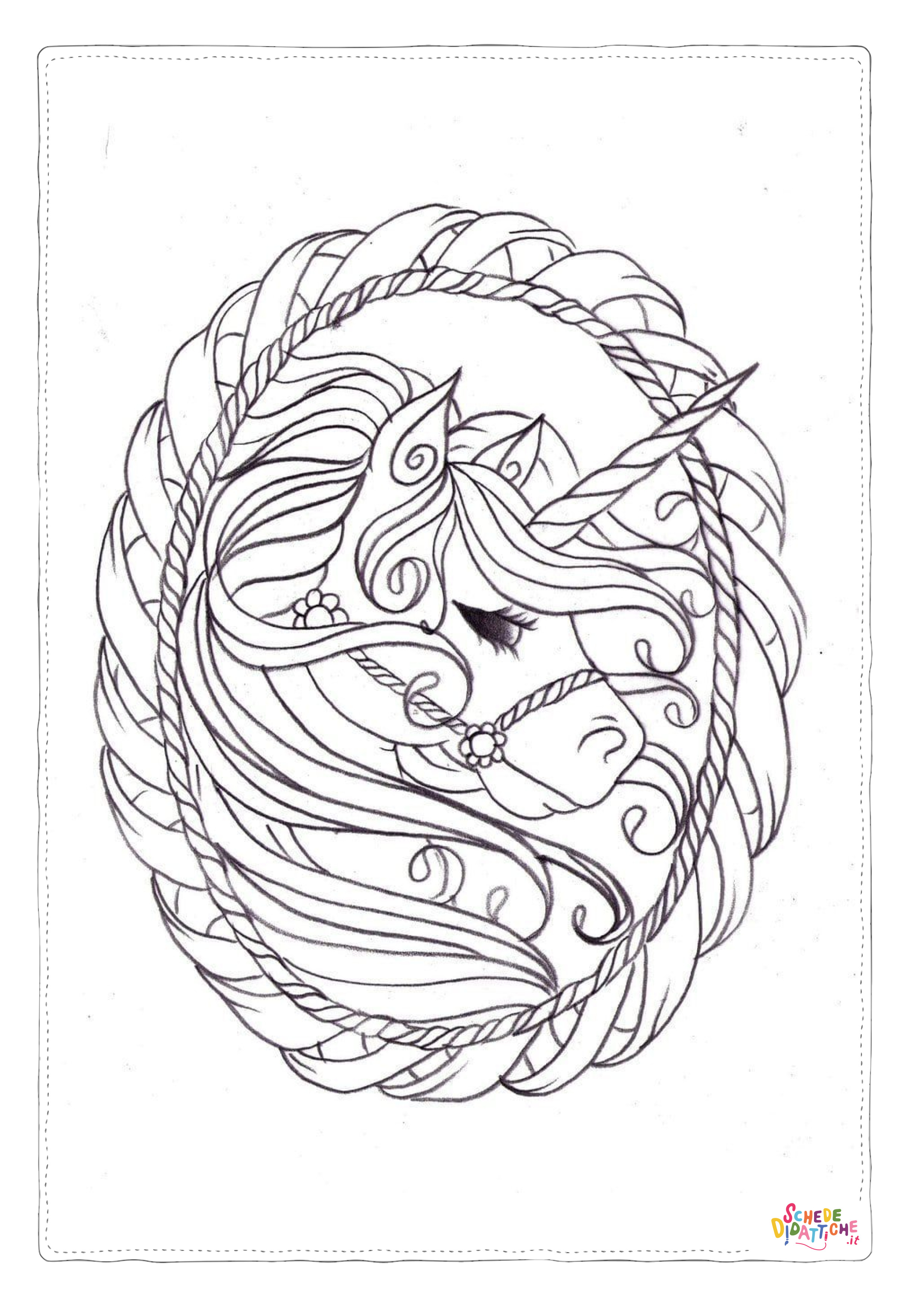 Disegno "Disegno di unicorno da stampare e colorare 67" Disegno di unicorno da stampare e colorare 67
