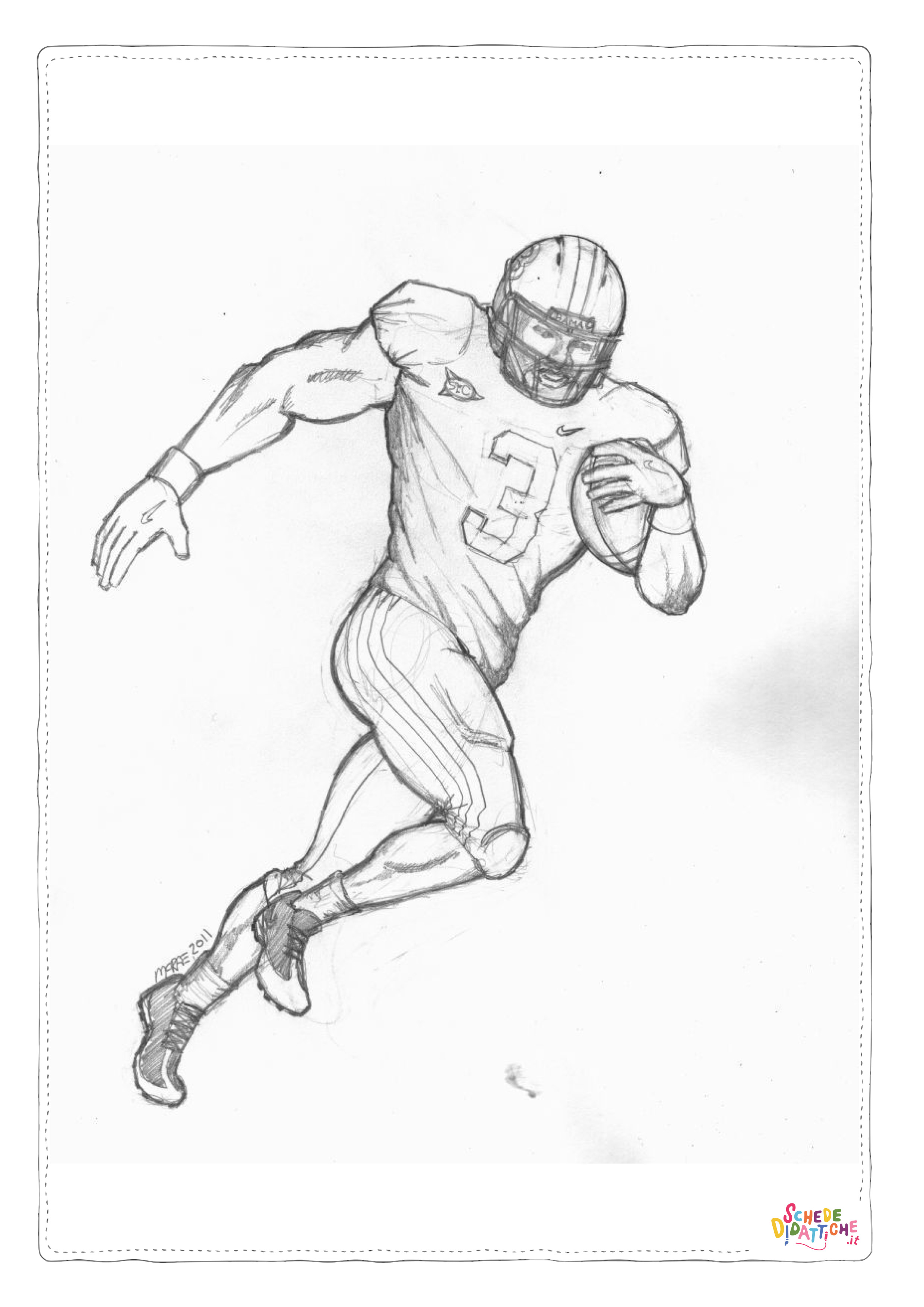 Disegno di football americano da stampare e colorare 25