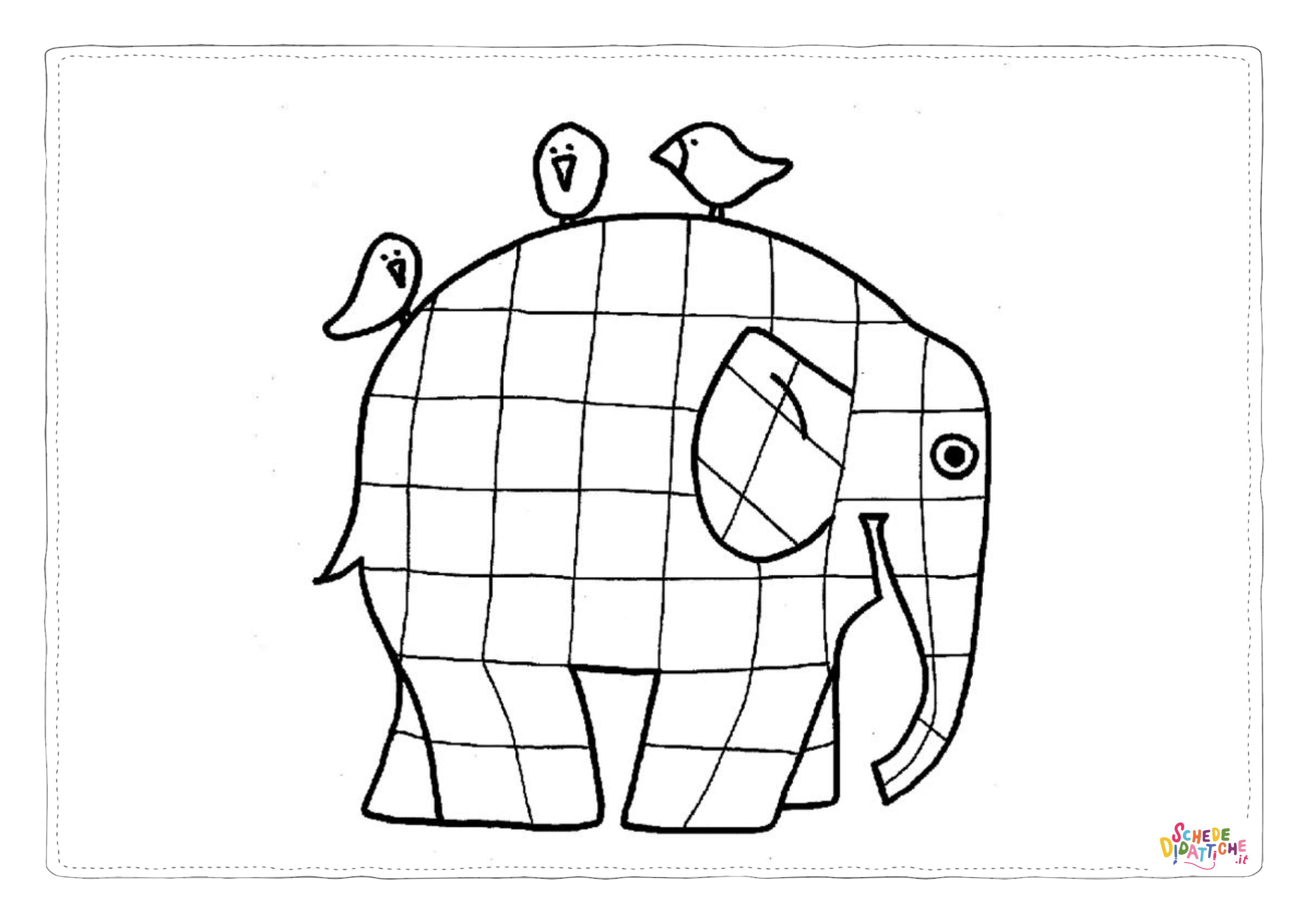 Disegno "Disegno di elefante da stampare e colorare 132" Disegno di elefante da stampare e colorare 132