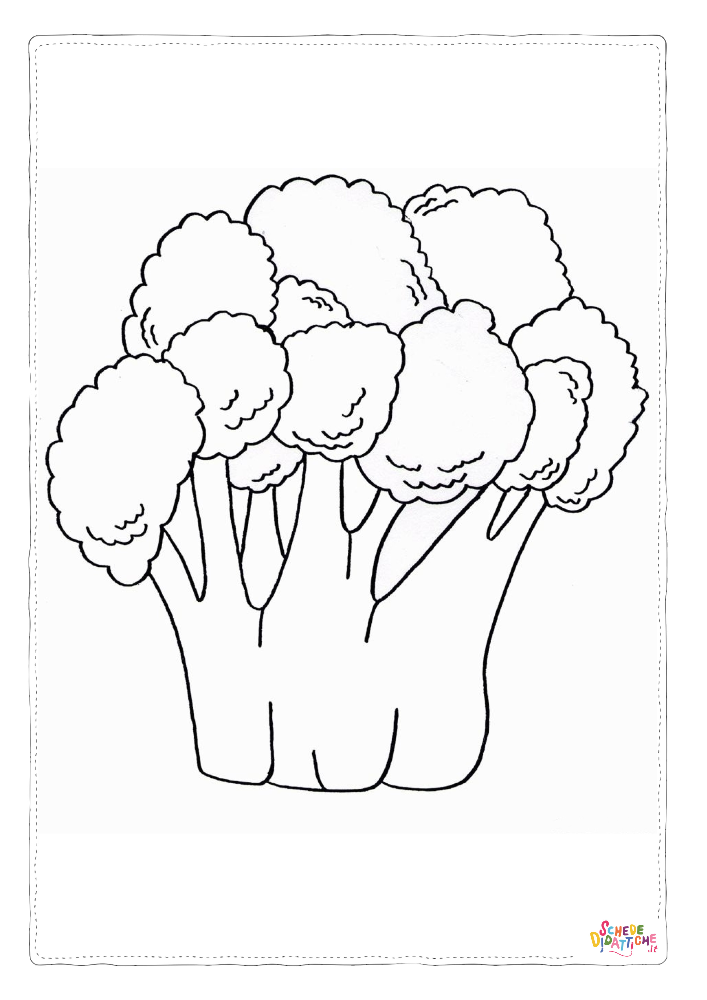 Disegno "Disegno di broccolo da stampare e colorare 8" Disegno di broccolo da stampare e colorare 8