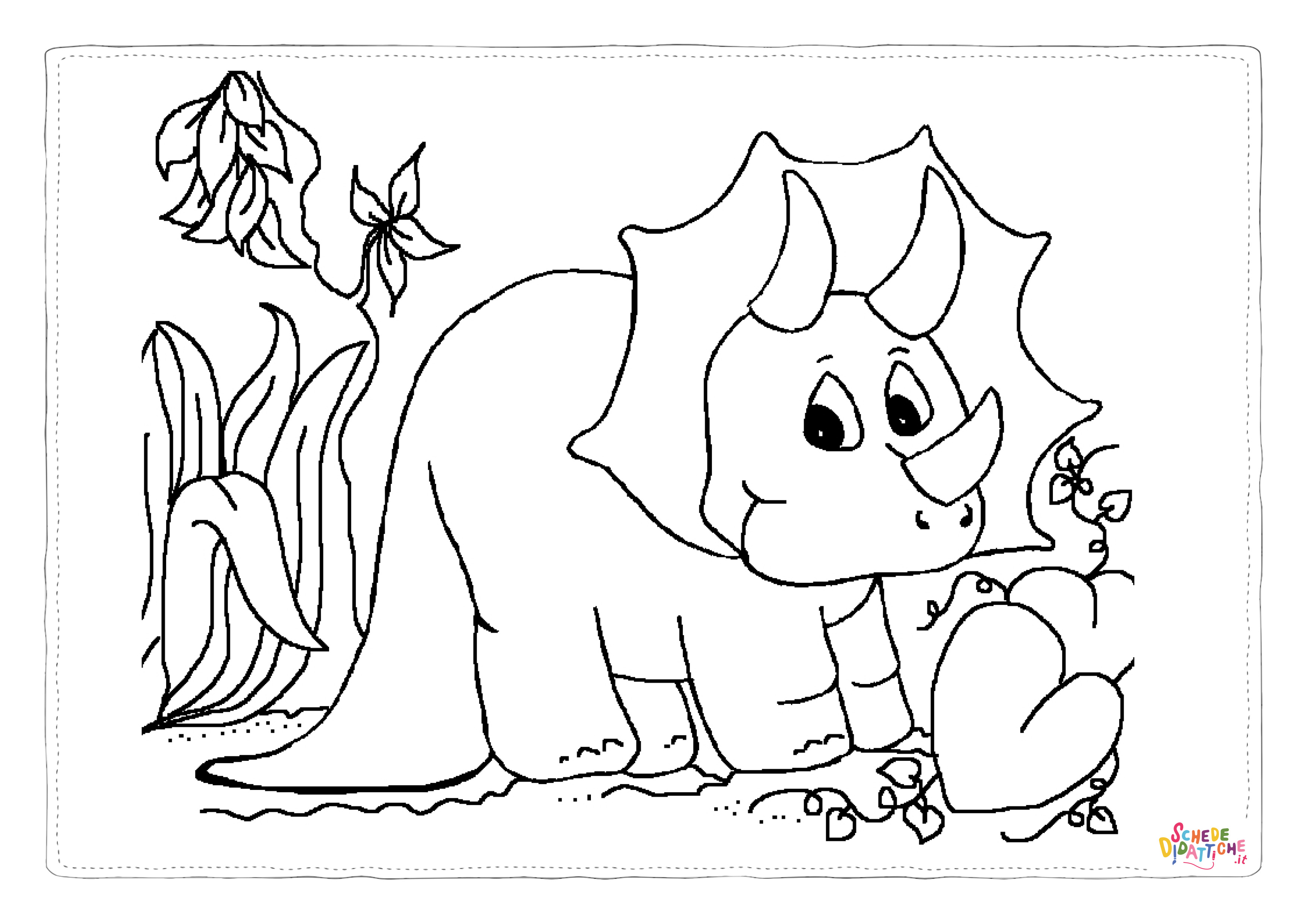Disegno "Disegno di Triceratopo da stampare e colorare 28" Disegno di Triceratopo da stampare e colorare 28