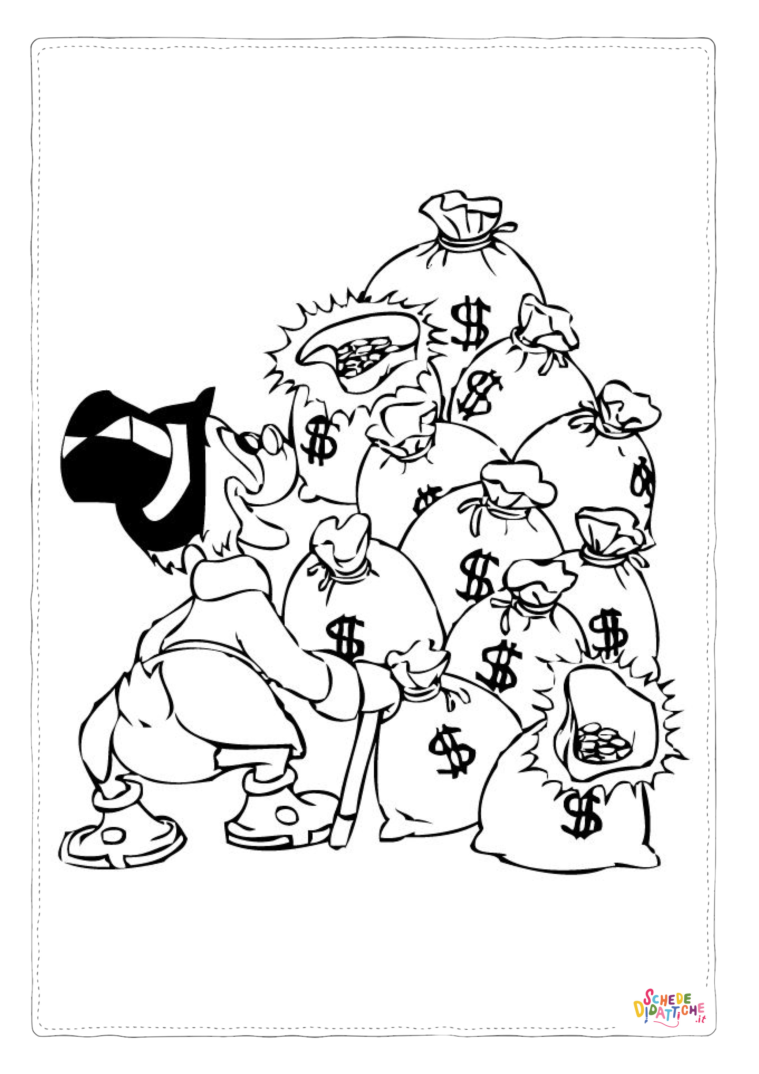 Disegno "Disegno di Zio Paperone da stampare e colorare 6" Disegno di Zio Paperone da stampare e colorare 6