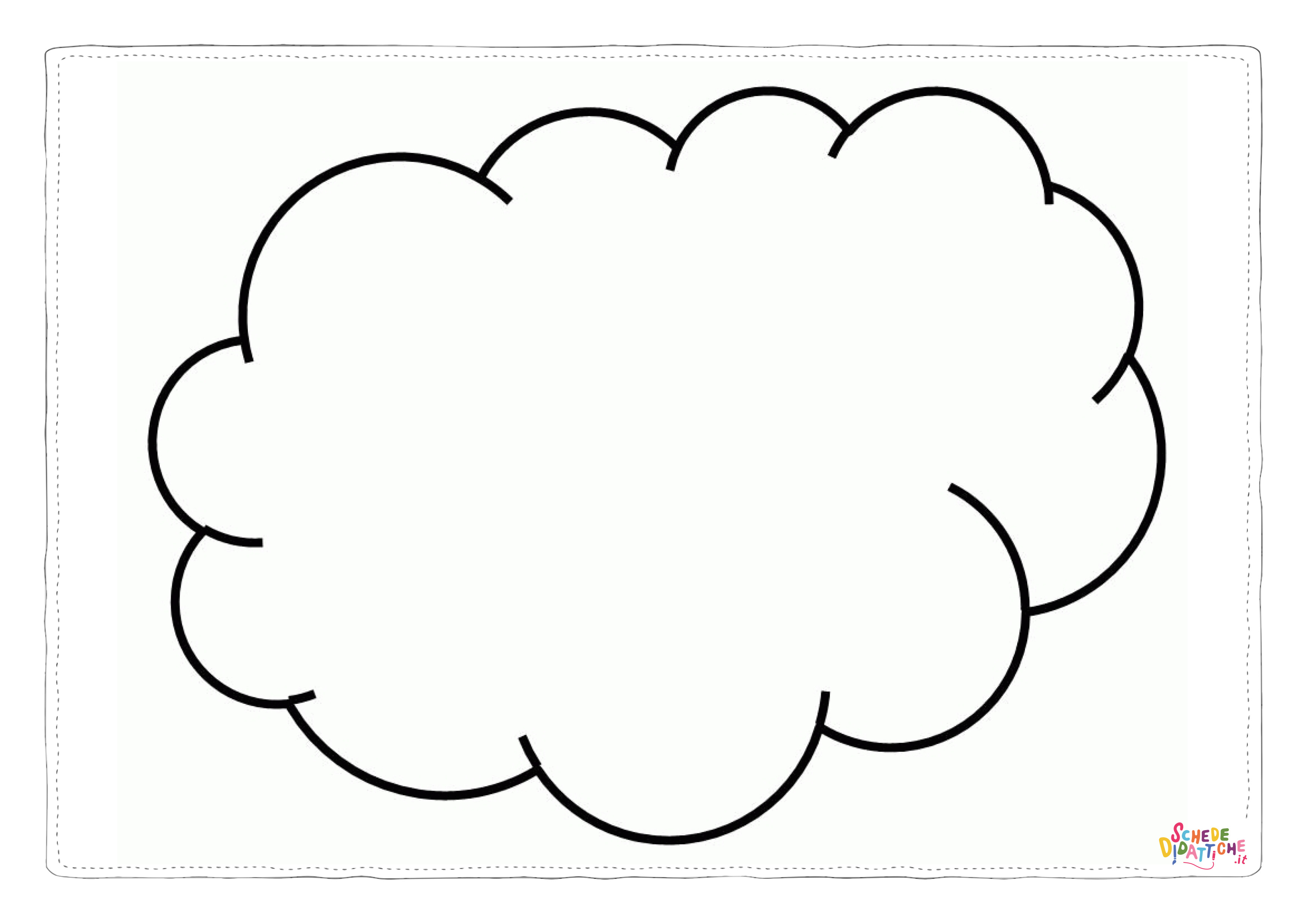 Disegno "Disegno di nuvola da stampare e colorare 23" Disegno di nuvola da stampare e colorare 23