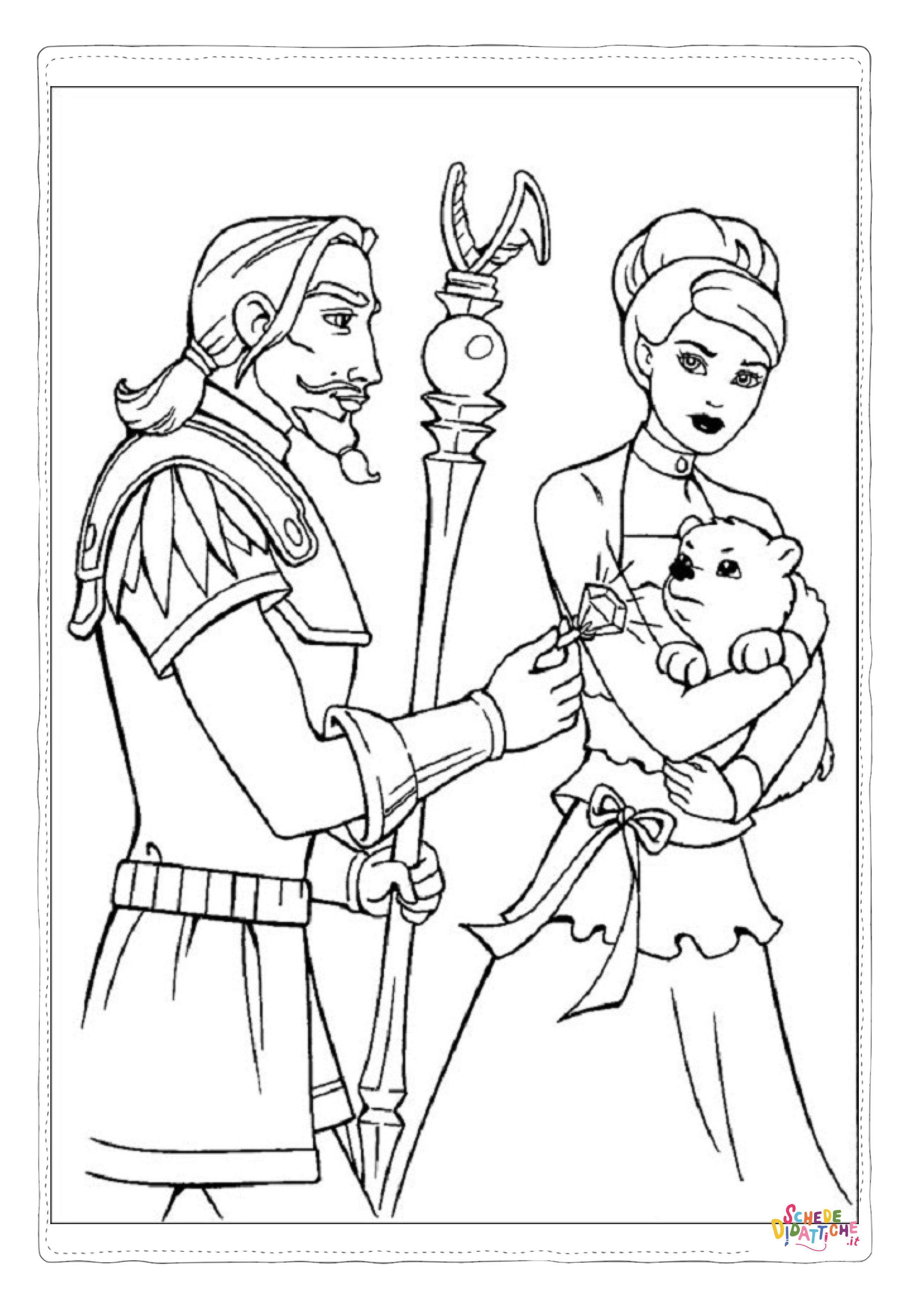 Disegno di Barbie Principessa da stampare e colorare 13