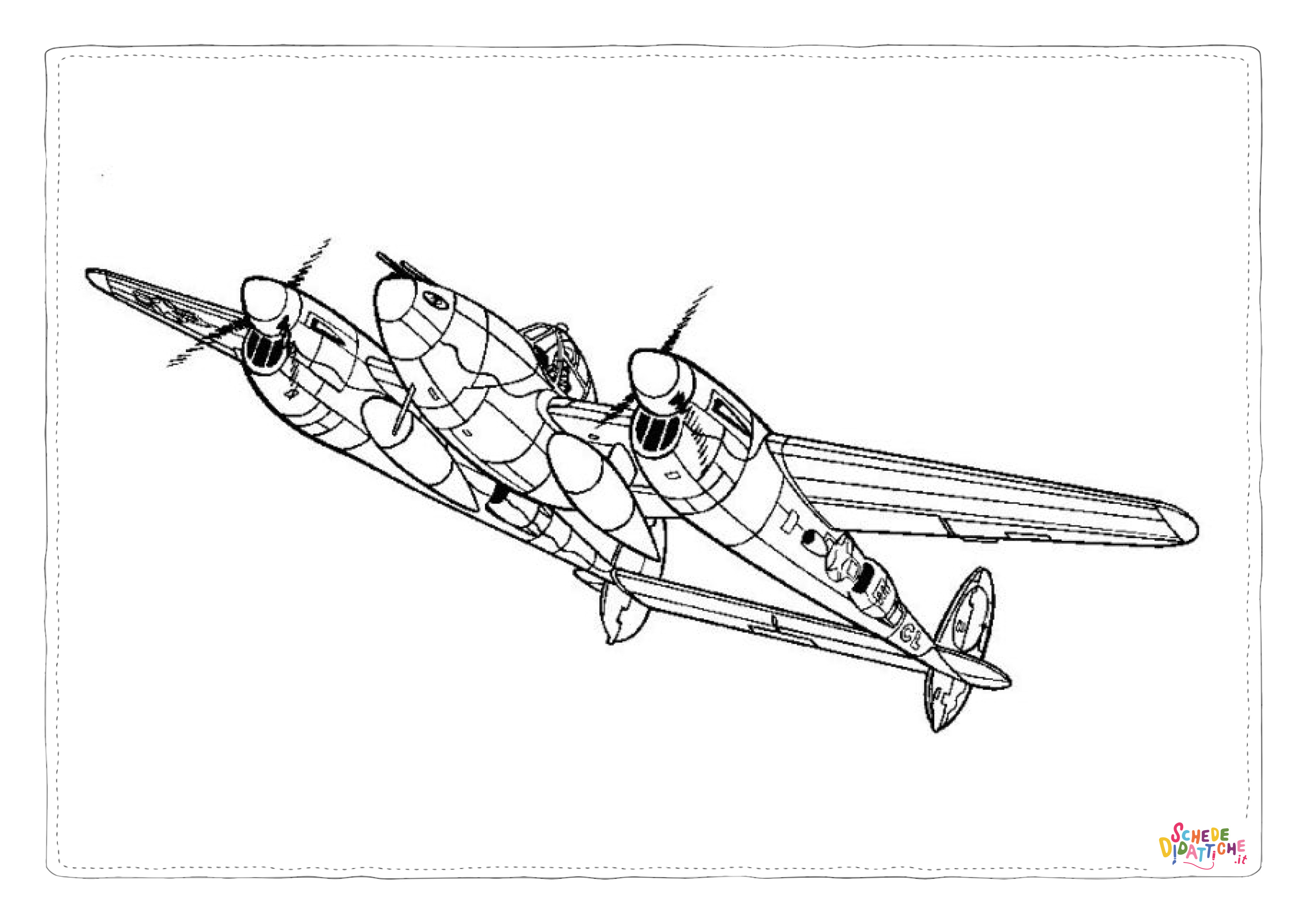 Disegno "Disegno di aereo militare da stampare e colorare 51" Disegno di aereo militare da stampare e colorare 51